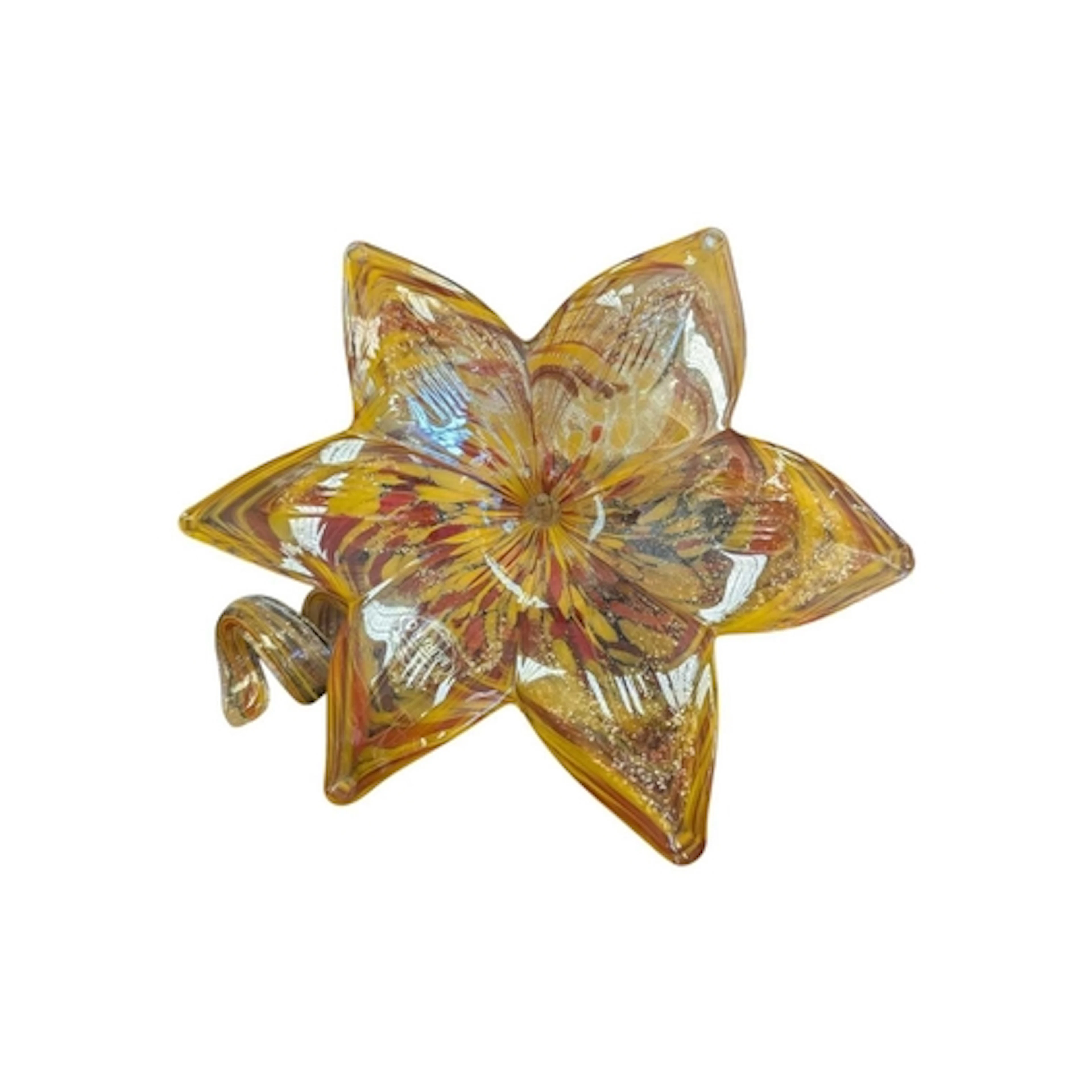 Mid century Italian Murano art glass flower sculpture. The p...
