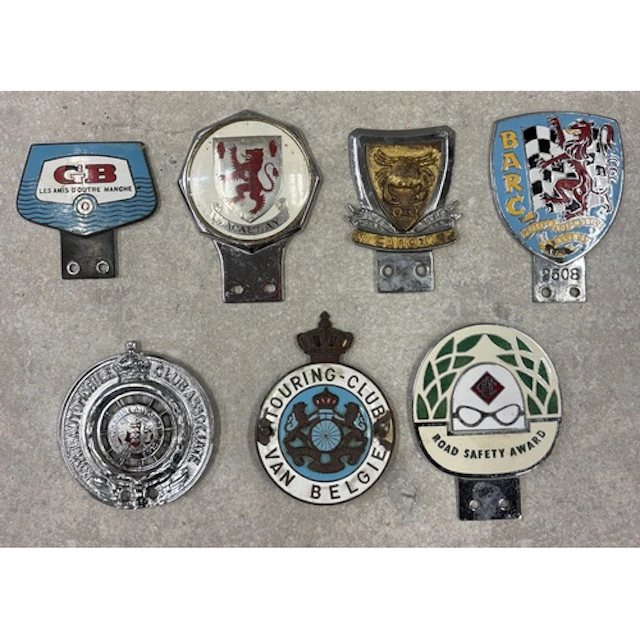A collection of seven car badges to include BARC, Touring Cl...