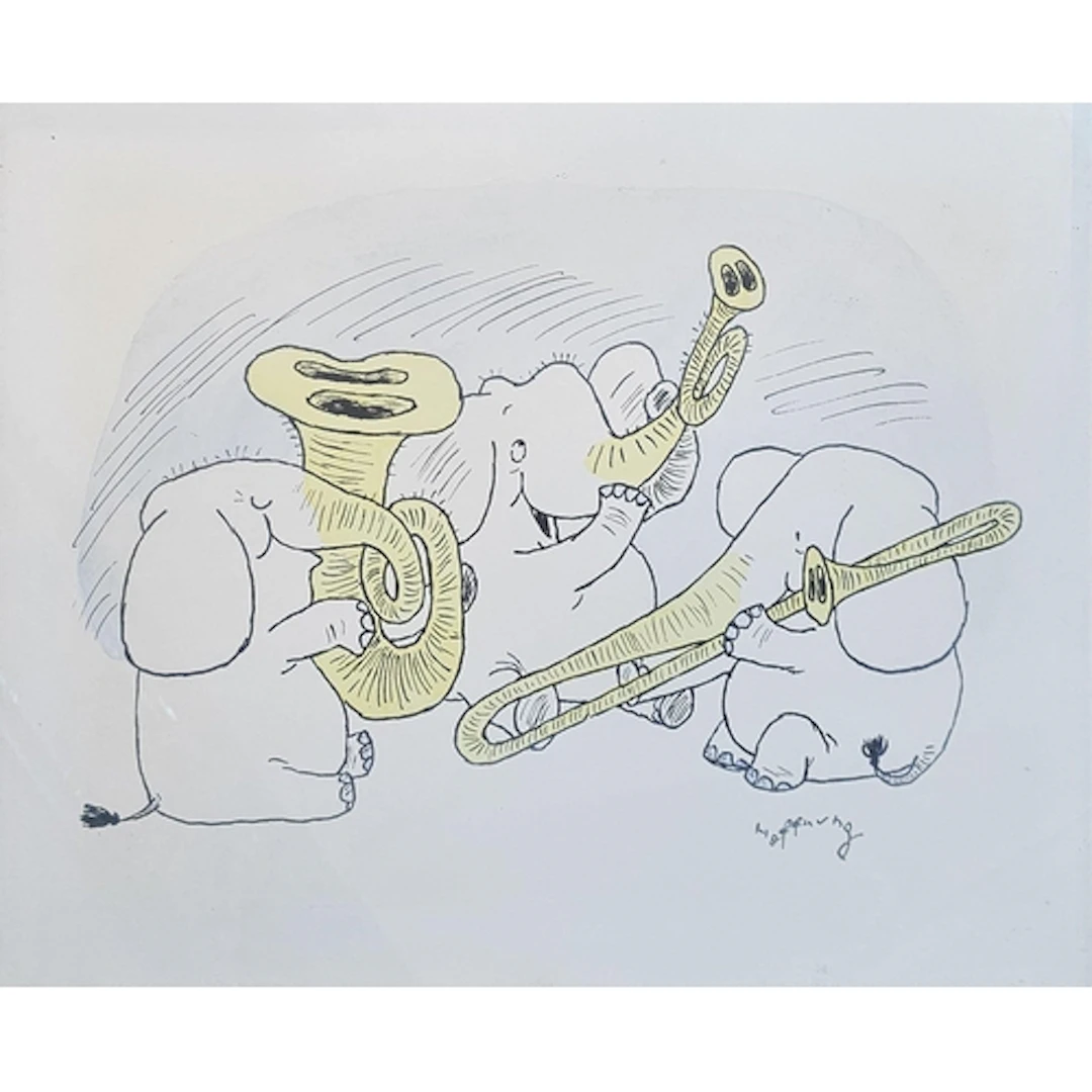 GERALD HOFFNUNG, 1925 - 1959, PEN AND INK COMICAL ILLUSTRATI...