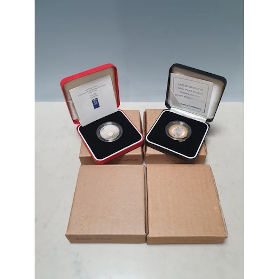 Royal Mint, silver proof Piedfort 2-Pound Coins, 1994, 1997,...