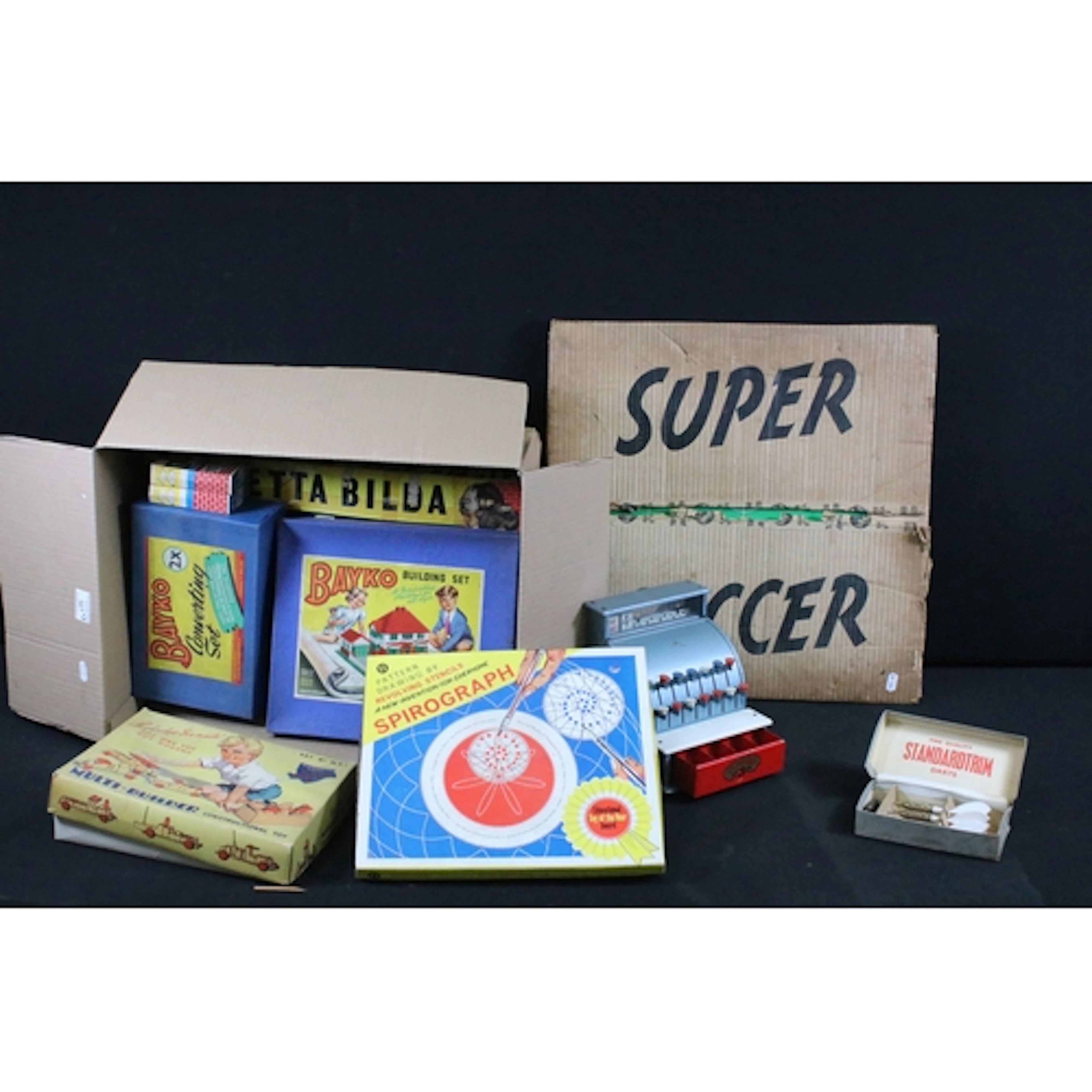 Collection of vintage boxed construction sets and toys to in...