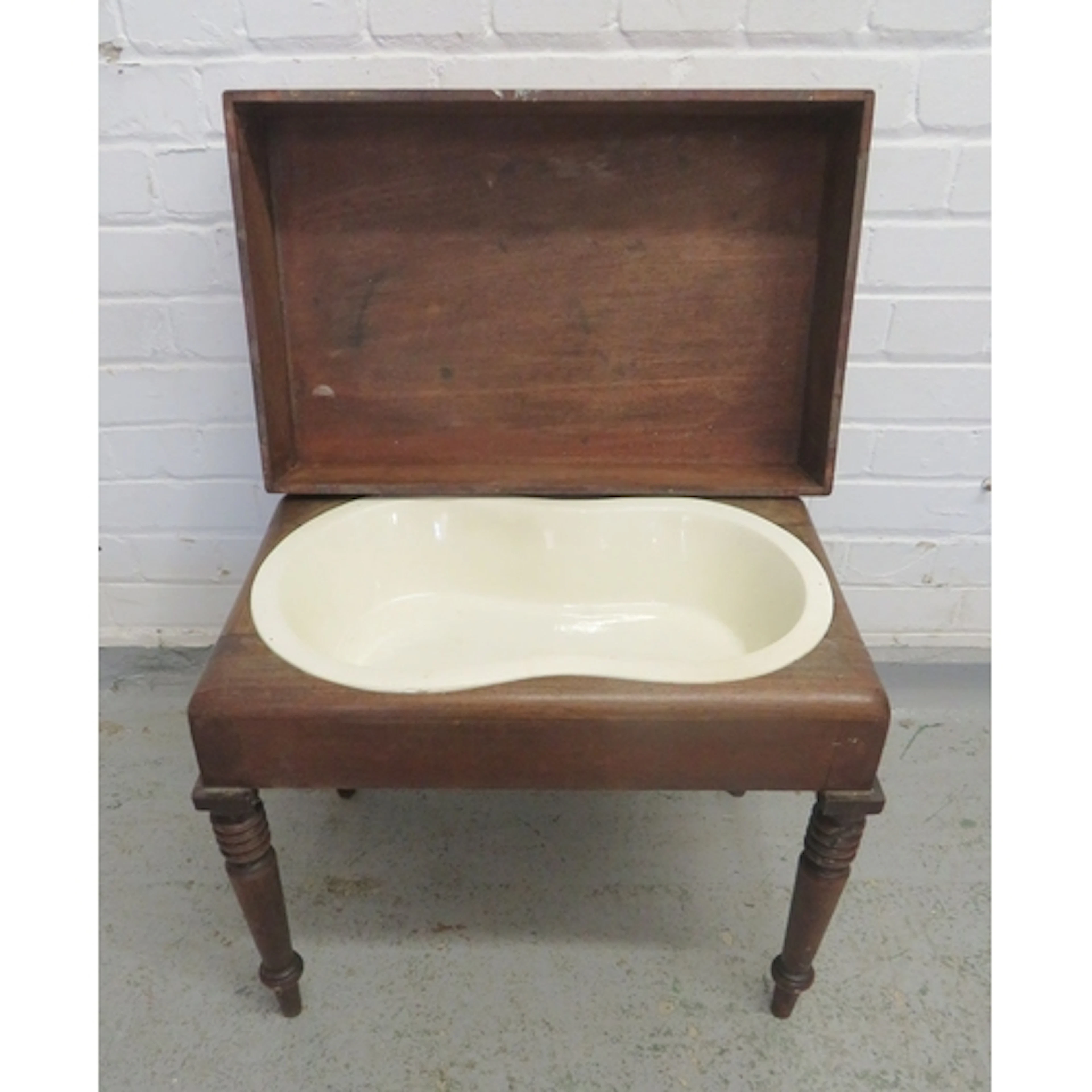Antique Mahogany Bidet, with ceramic bowl, approx. 47cm H x ...