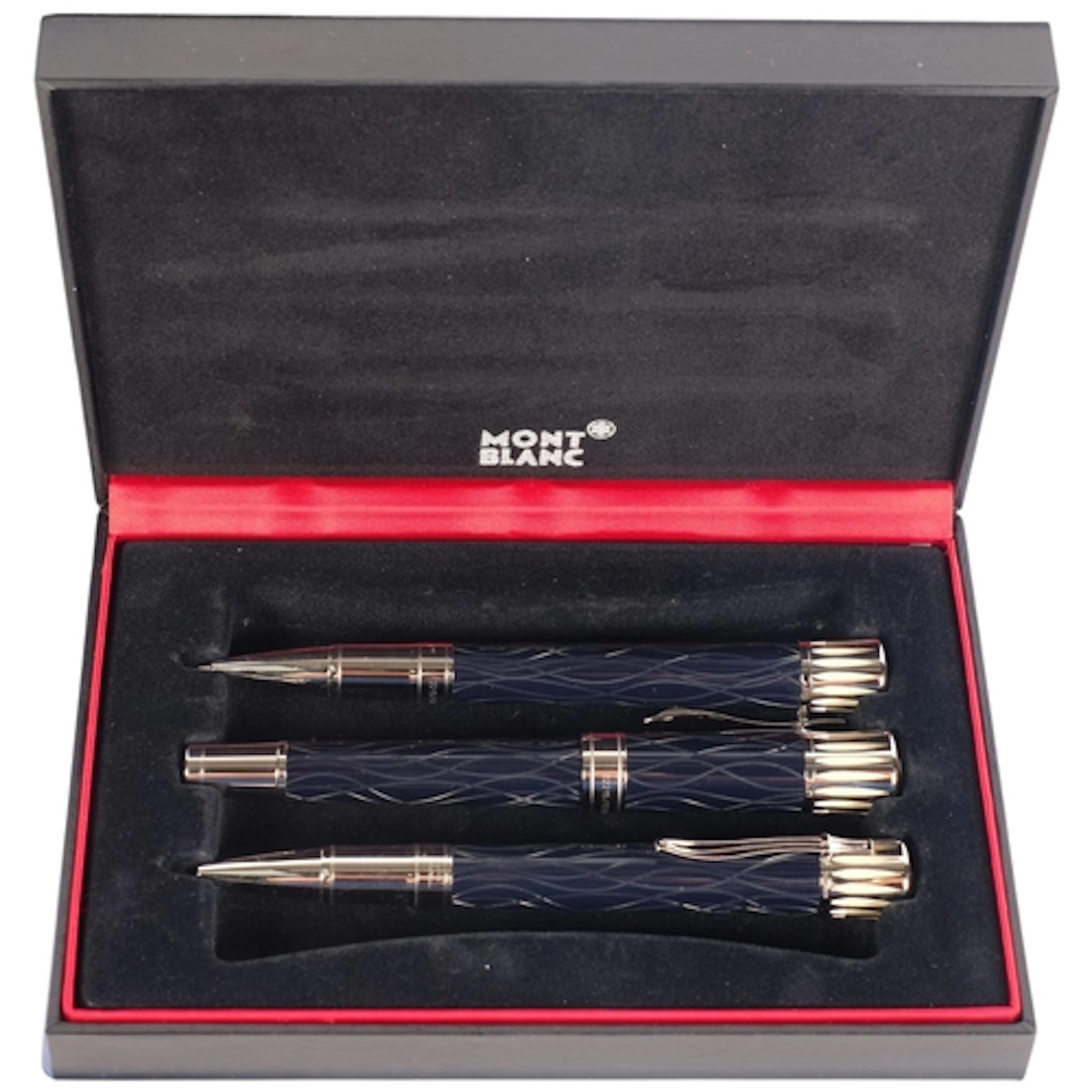 MONT BLANC - a Mark Twain limited edition set of 3 pens, ori...