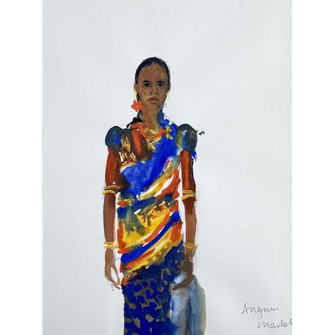 § John MILLER (1931-2002) Anjuna Market Gouache, stamp sign...