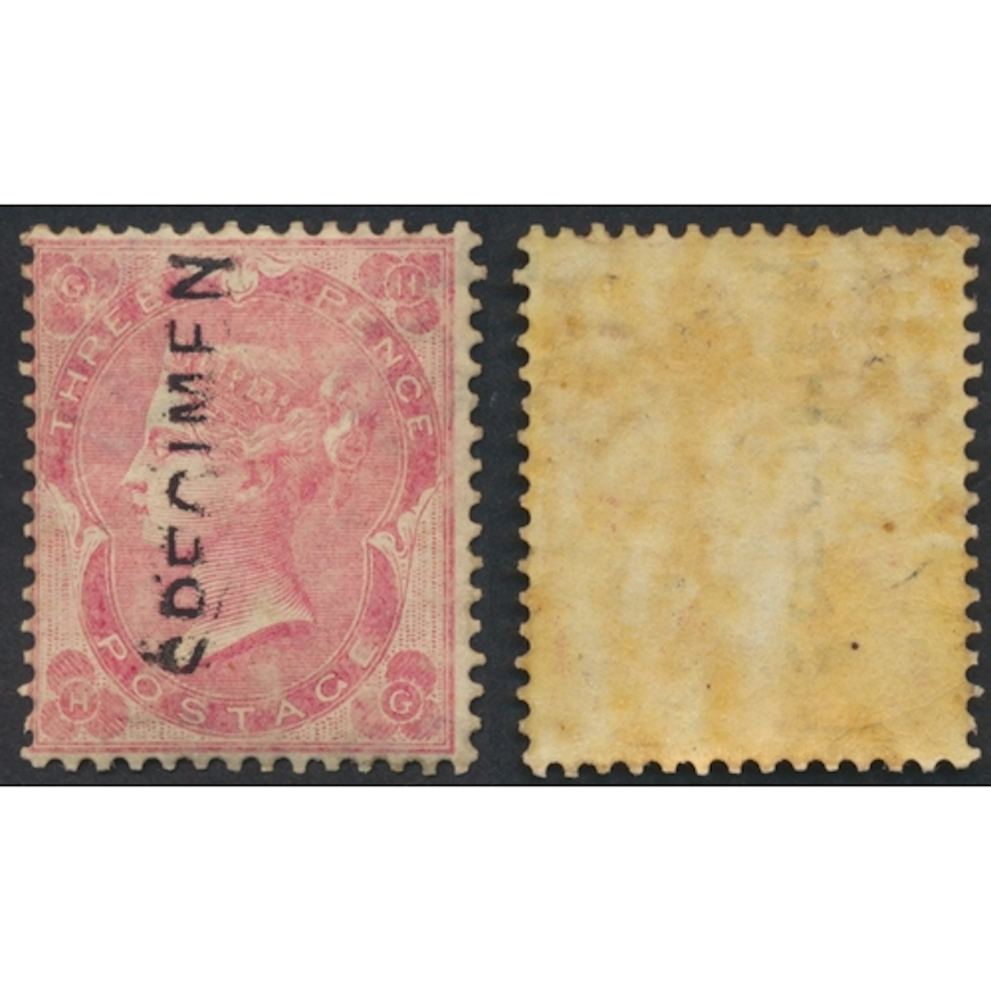 1861 wmk Emblems 3d rose with shaded spandrels ovpt SPECIMEN...