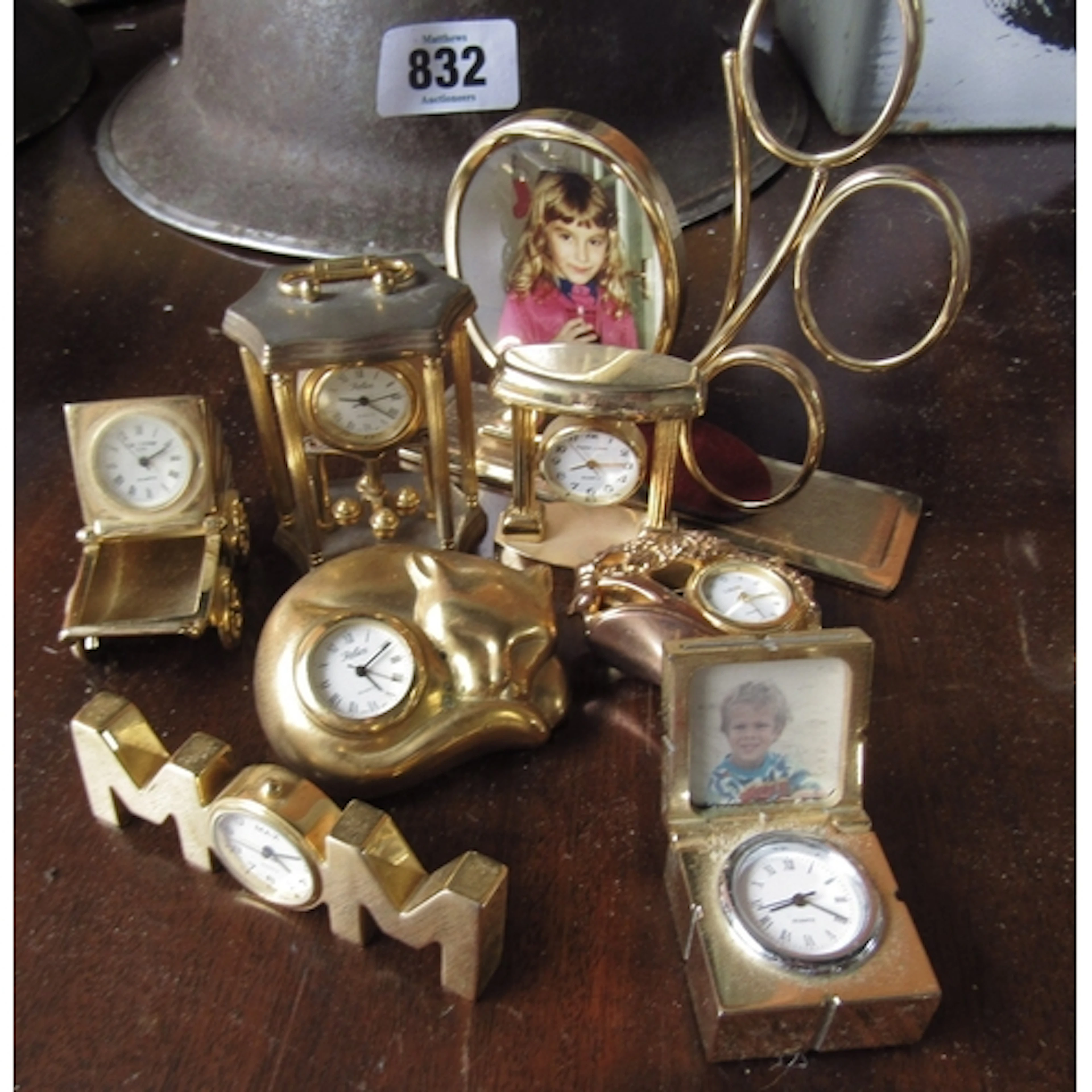 Collection of Various Ormolu Mounted Miniature Form Clocks Q...