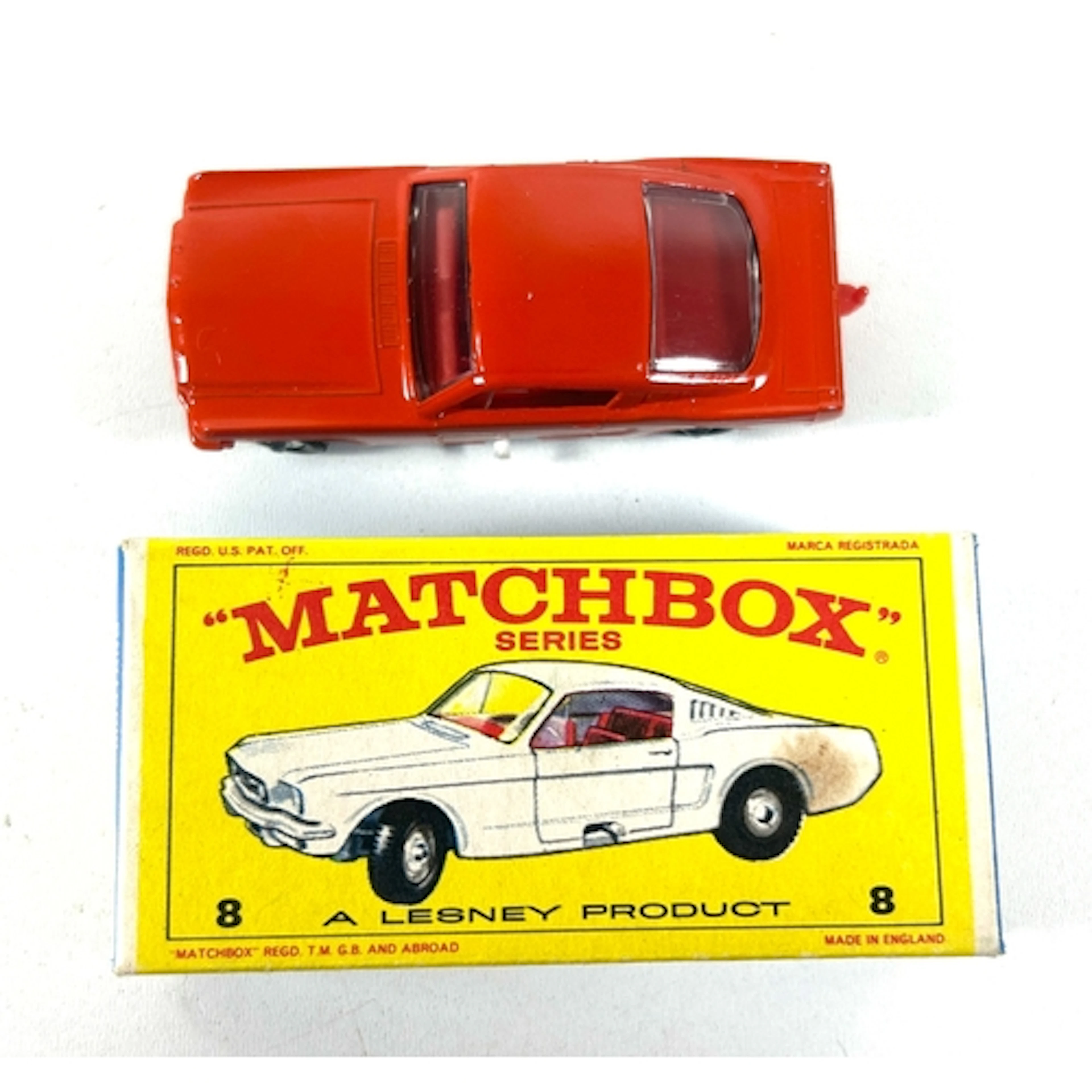 Matchbox Series No.8 Ford Mustang. In burnt orange with red ...