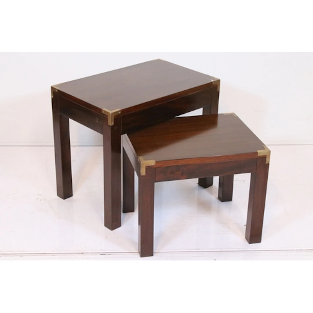 Two 20th century mahogany brass bound side tables, in the 19...