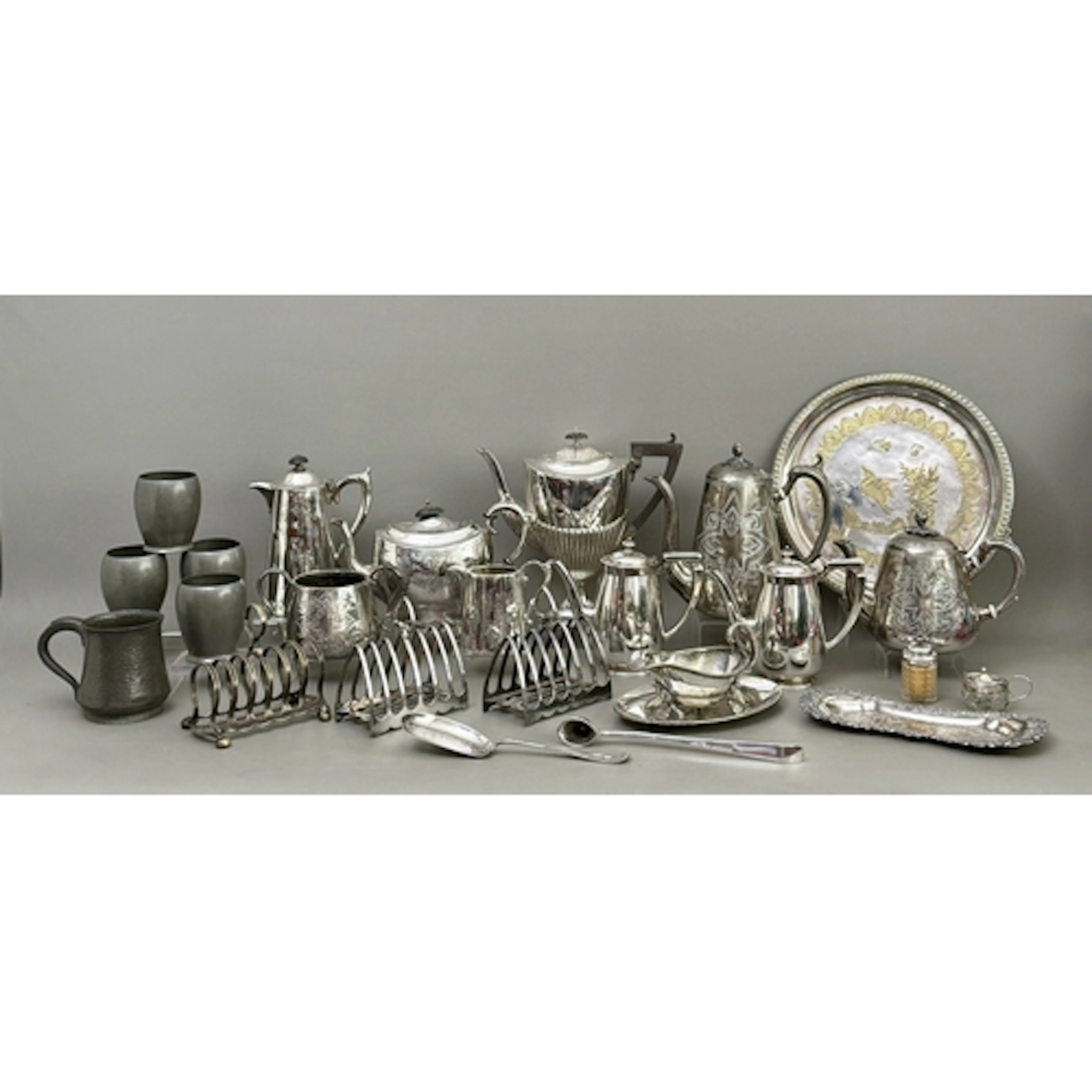 A small collection of silver plated ware - including an eleg...