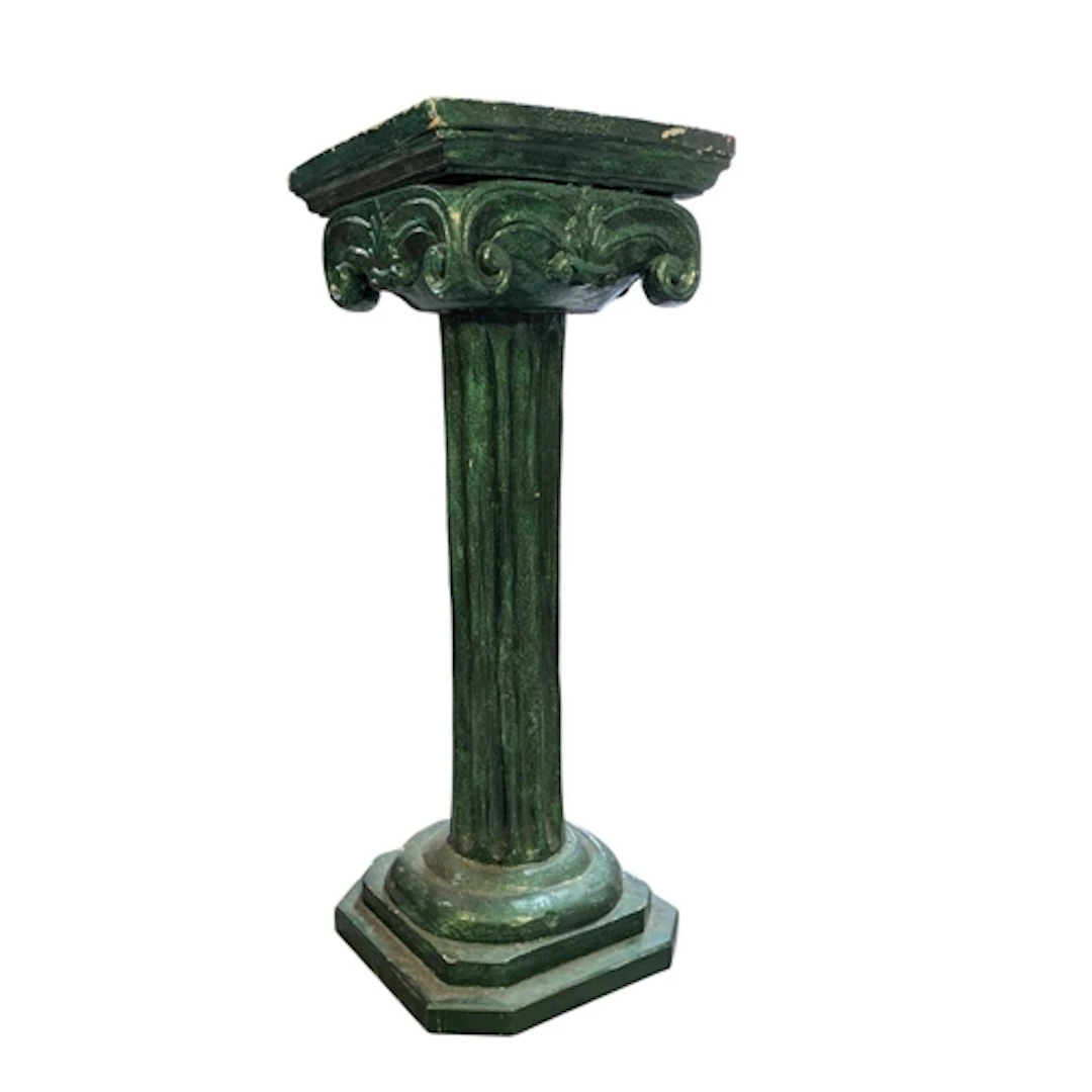 A large vintage 20th century Roman pillar style green painte...