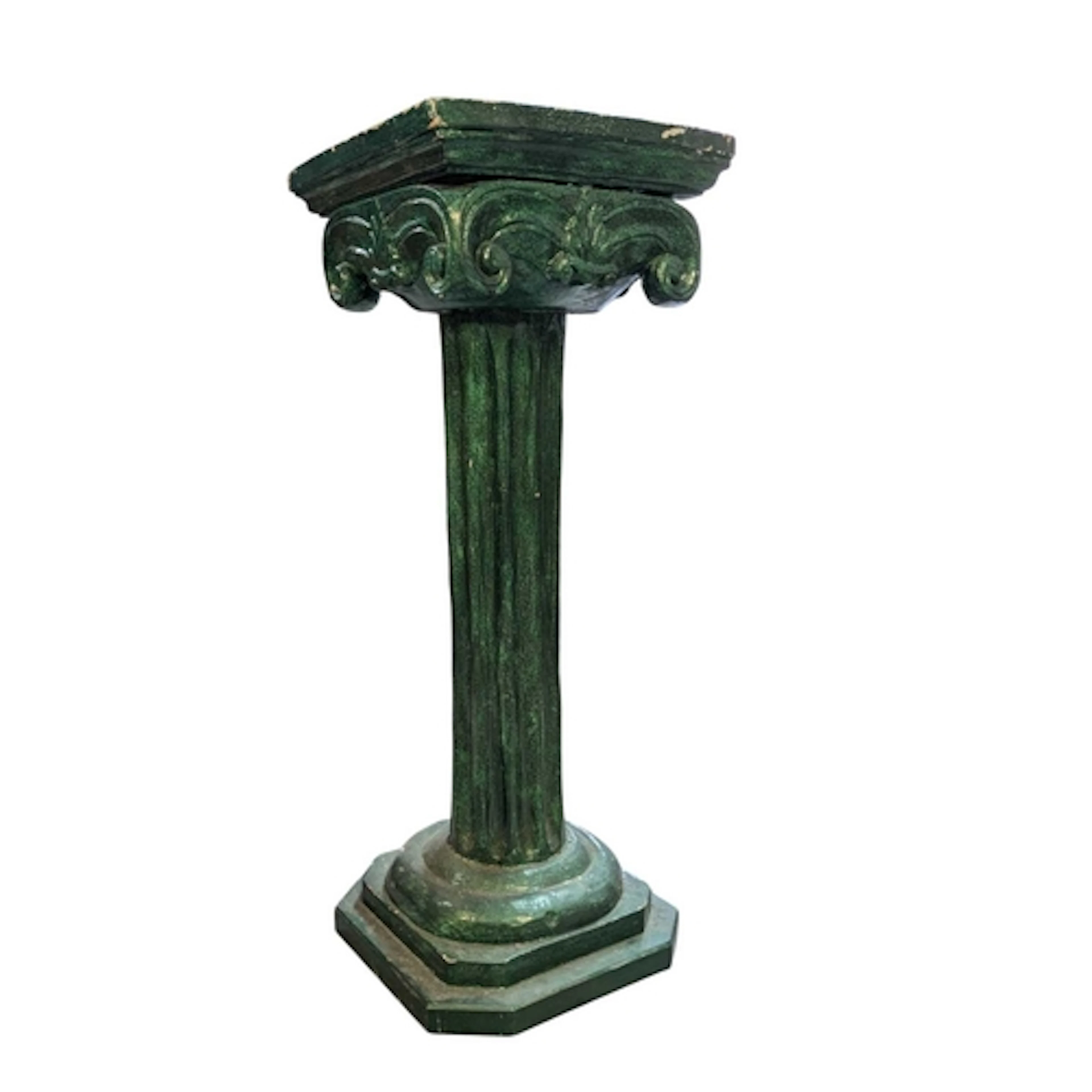 A large vintage 20th century Roman pillar style green painte...