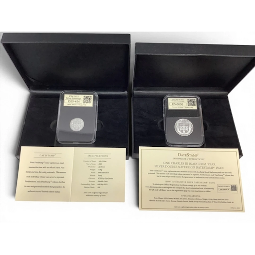 2023 Isle Of Man King Charles III Fine Silver Proof Double S...