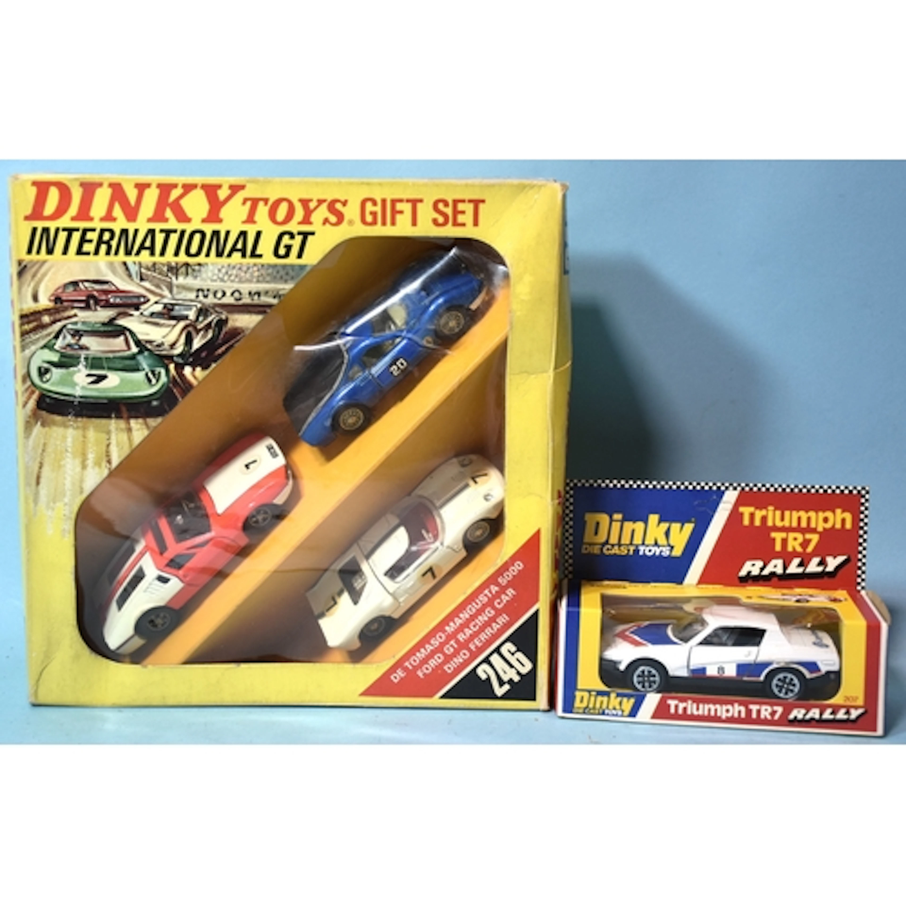 Dinky Toys, 246 International GT Gift Set in yellow and red ...