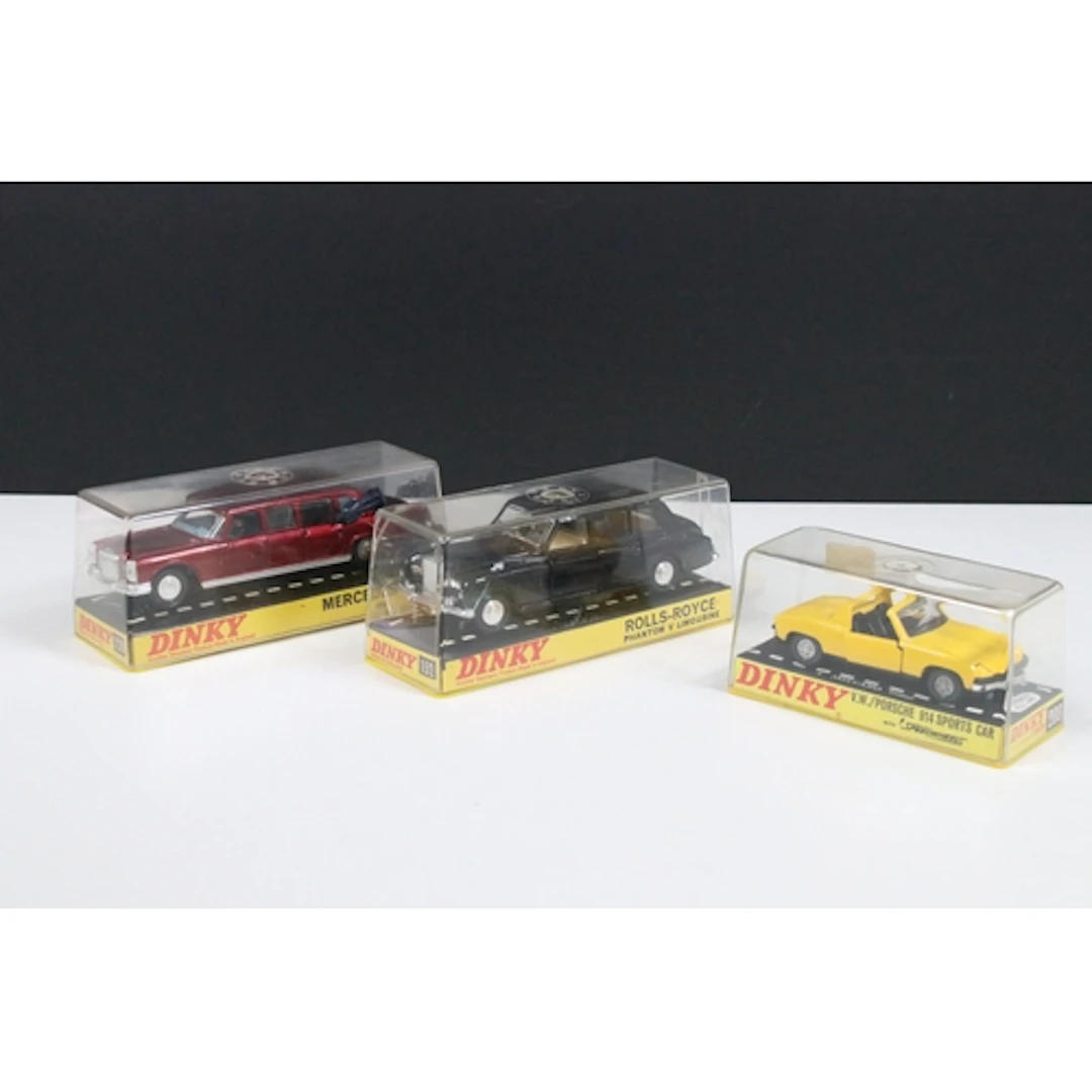 Three cased Dinky diecast models to include 152 Rolls Royce ...