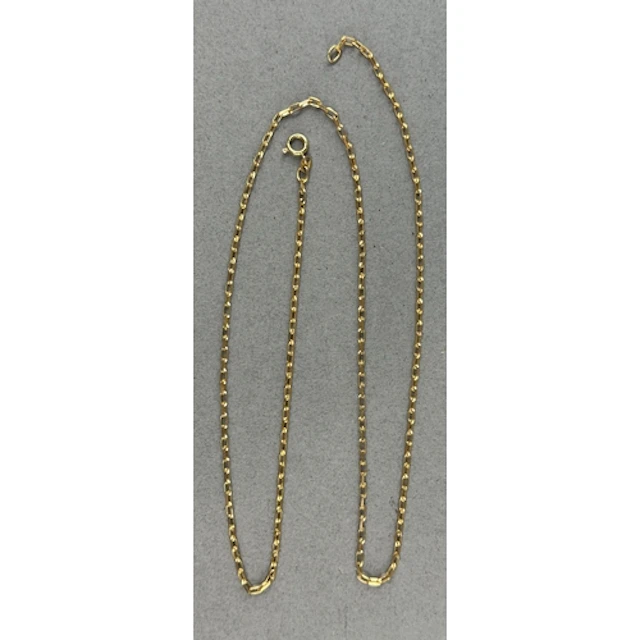 Jewellery: a 9ct yellow gold open link necklace, 56cm, 5.3g....