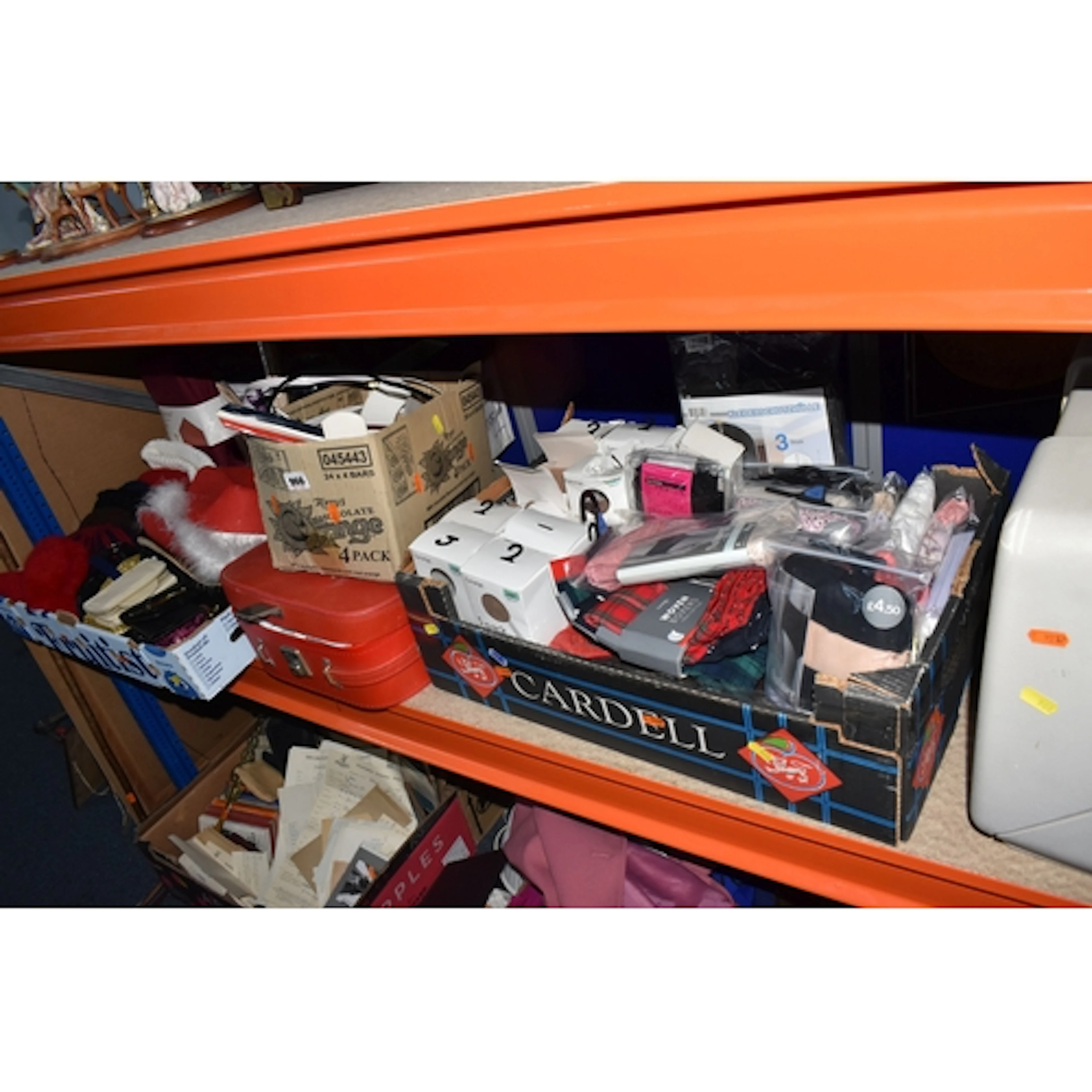 FOUR BOXES AND LOOSE WOMEN'S ACCESSORIES, UNDERWEAR AND A BE...