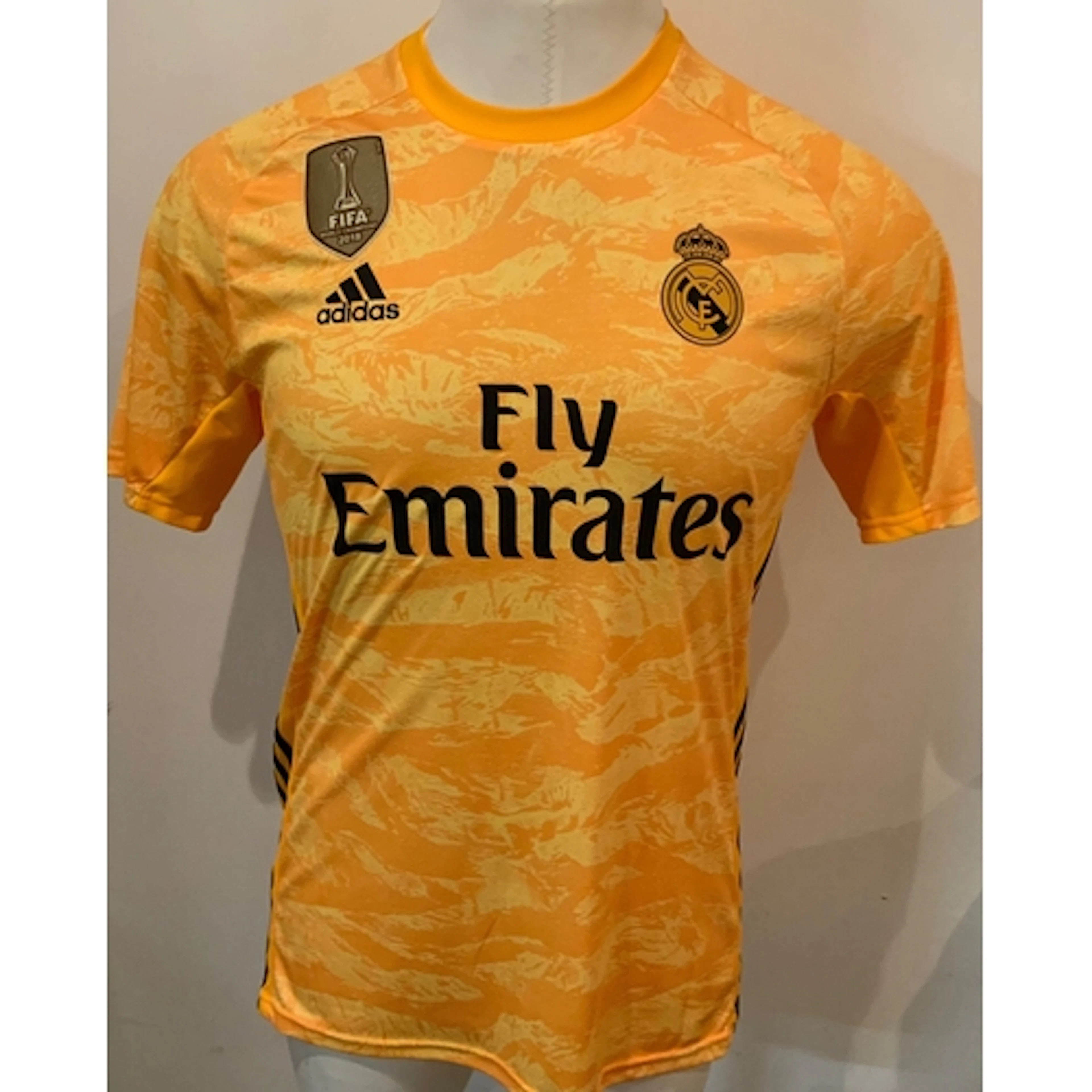 Real Madrid 2019 - 2020 Match Worn Football Shirt: Yellow sh...
