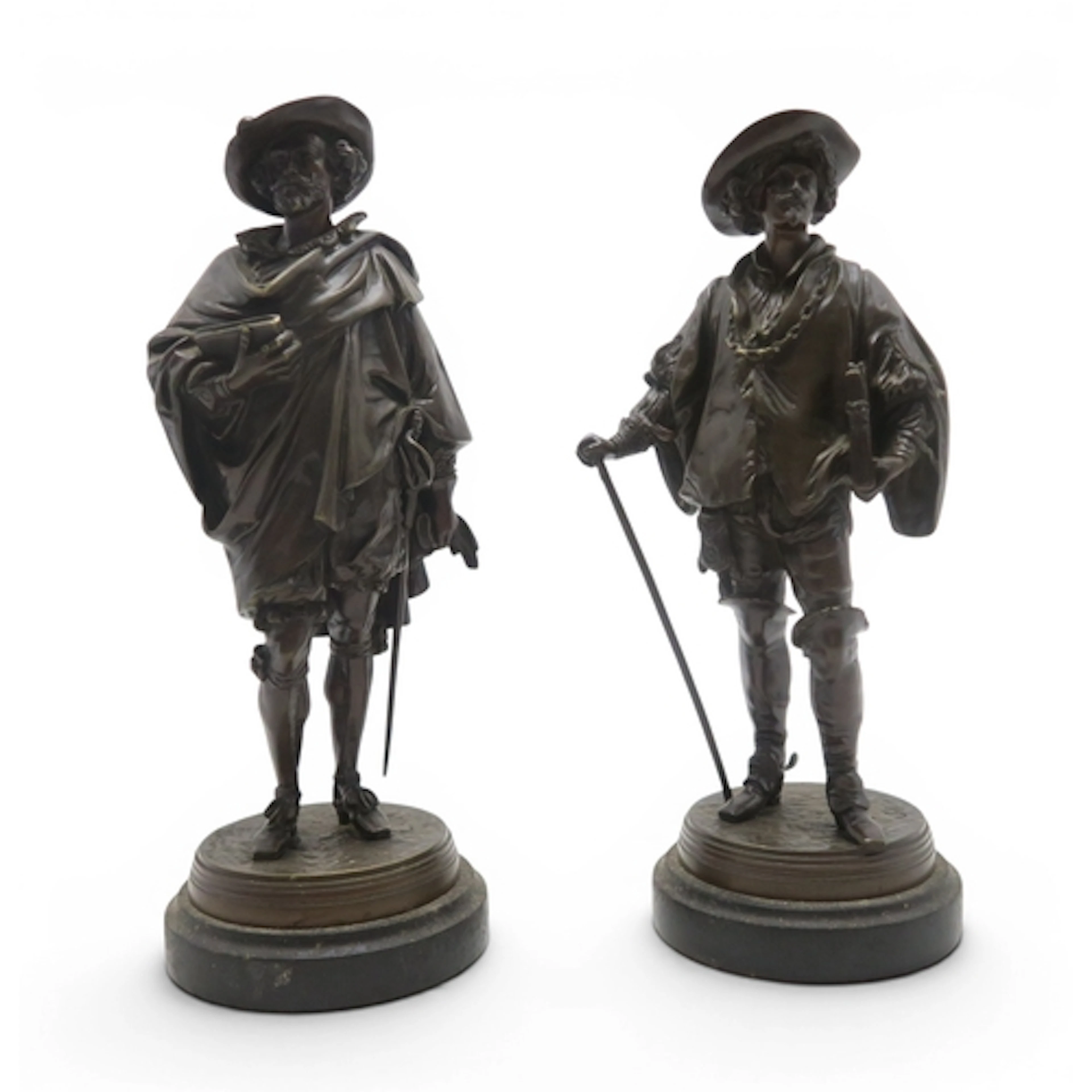 After Jean-Jules Salmson, a pair of bronze figures of Rubens...
