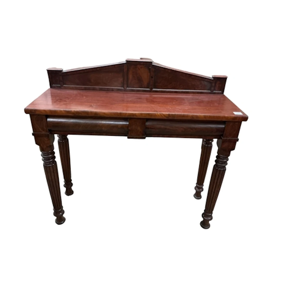 An early Victorian mahogany serving table, width 114cm, dept...