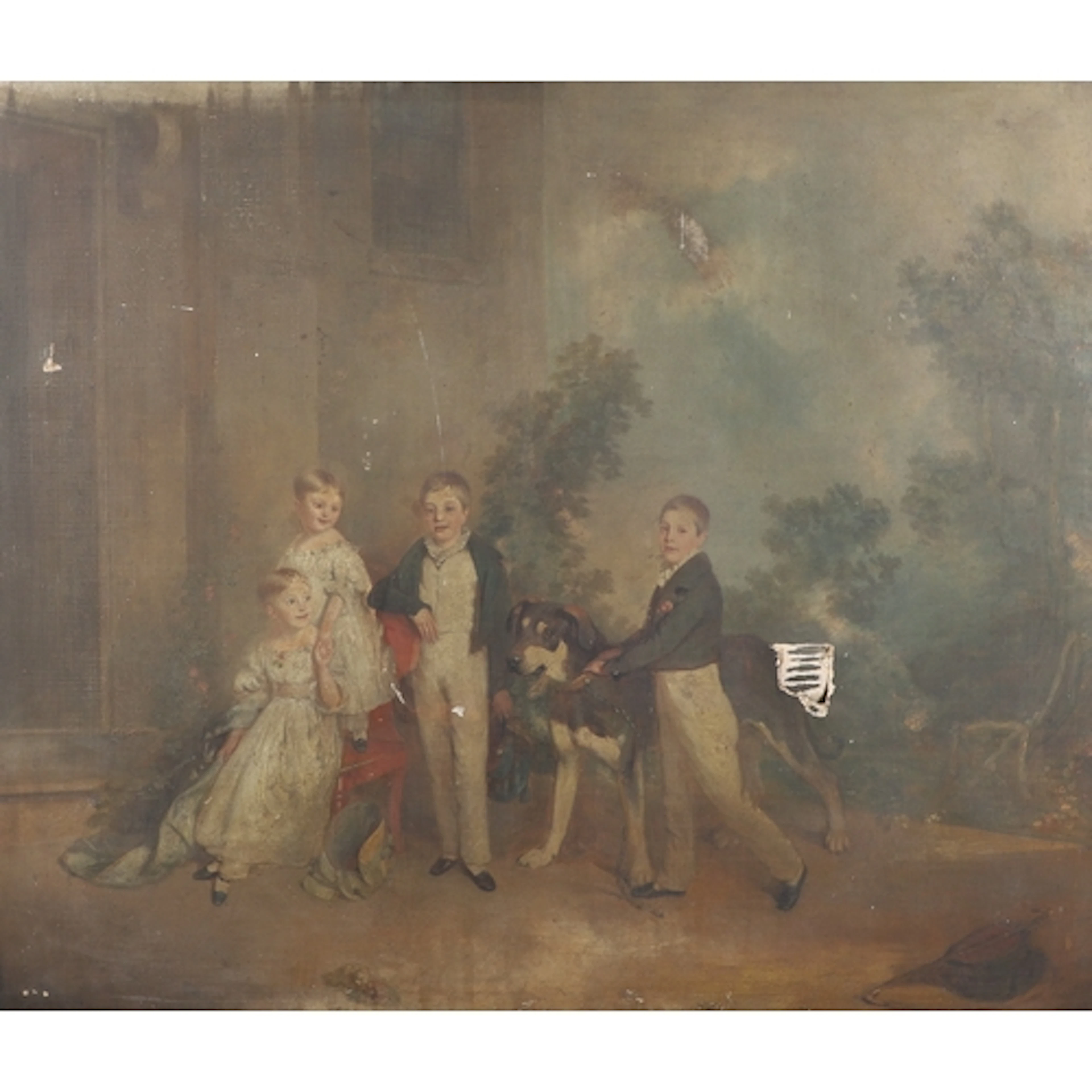 CIRCLE OF THOMAS PHILLIPS, RA (1770-1845). PORTRAIT OF FOUR ...