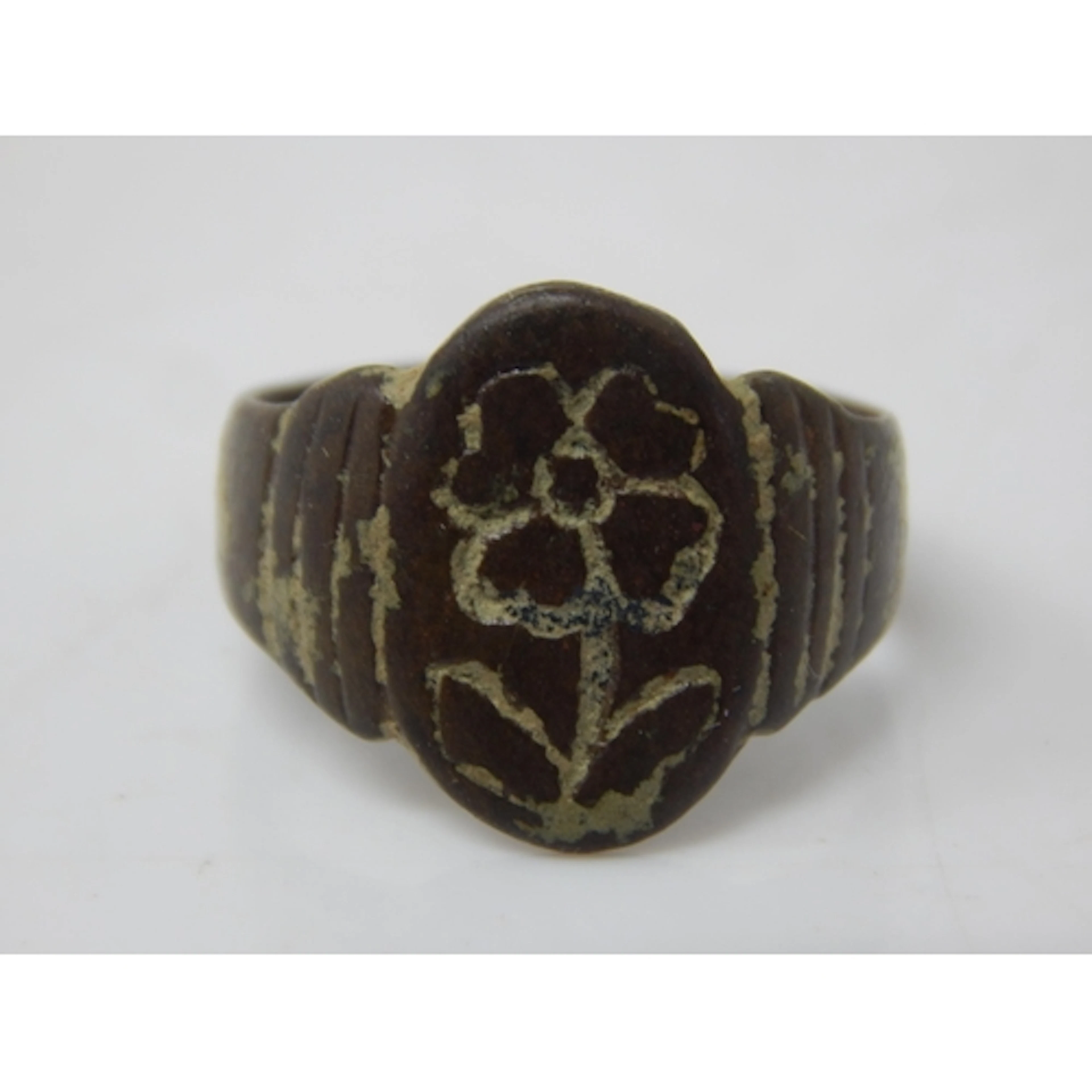 16th Century (Tudor Period) c.1550 Ring with Flower Decorati...