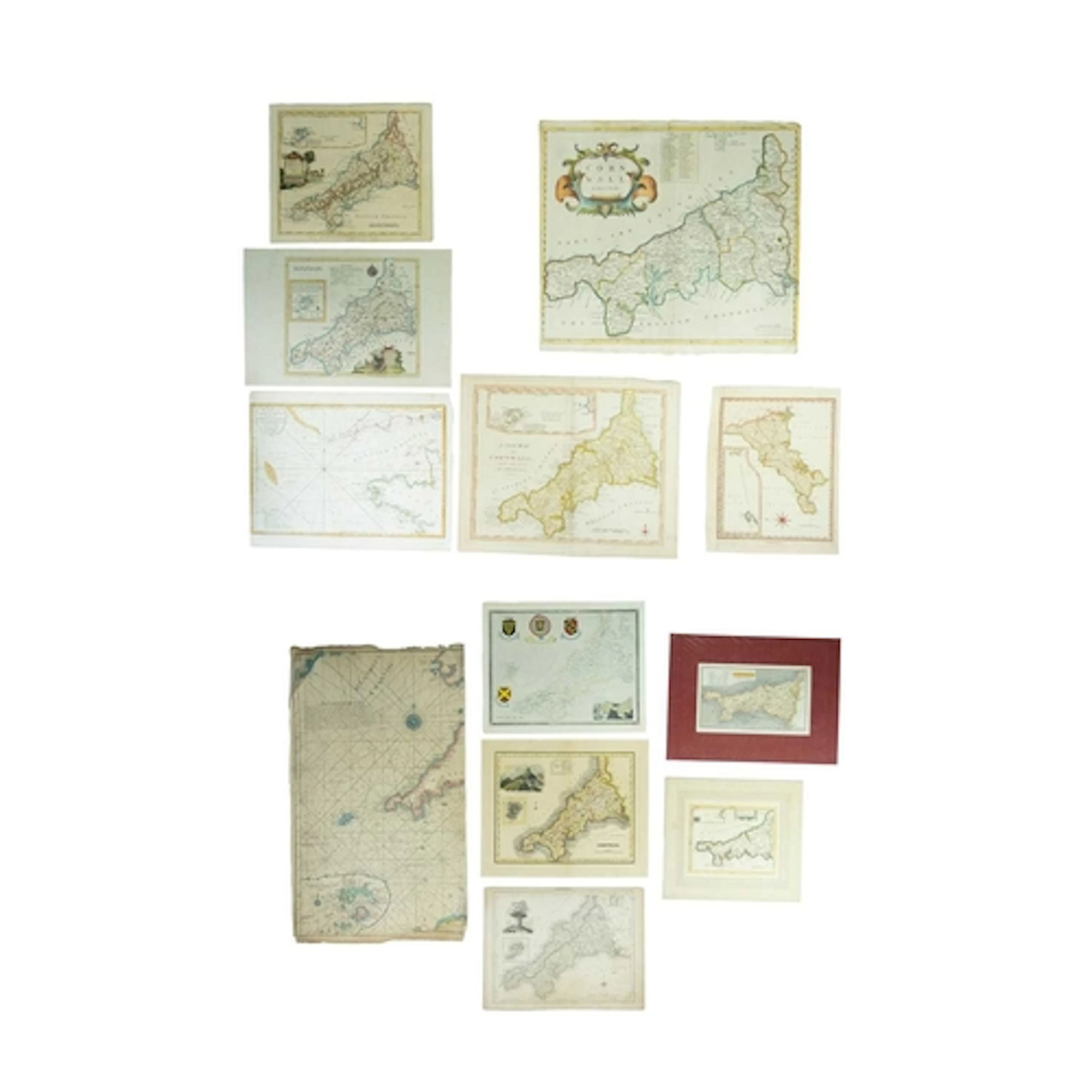 (Cornwall) Twelve maps De La Rochette. 'A Modern Map of Corn...