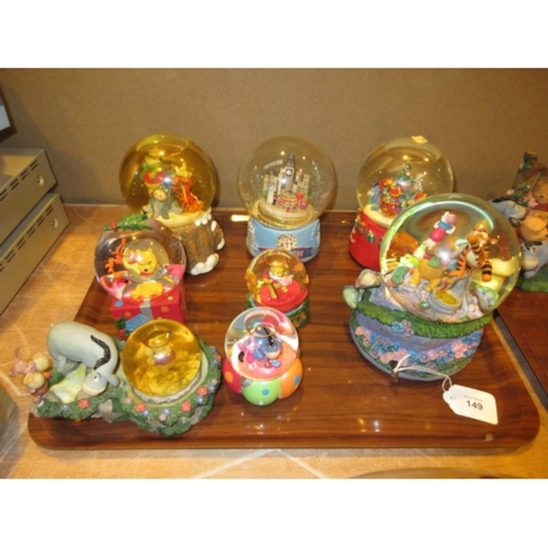 Seven Winnie The Pooh Snow Globes and Another (8)