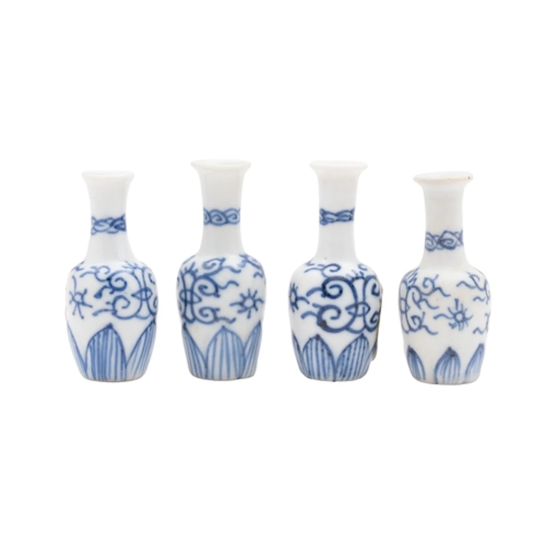 Vung Tau cargo four miniature porcelain 'Dolls House' vases ...