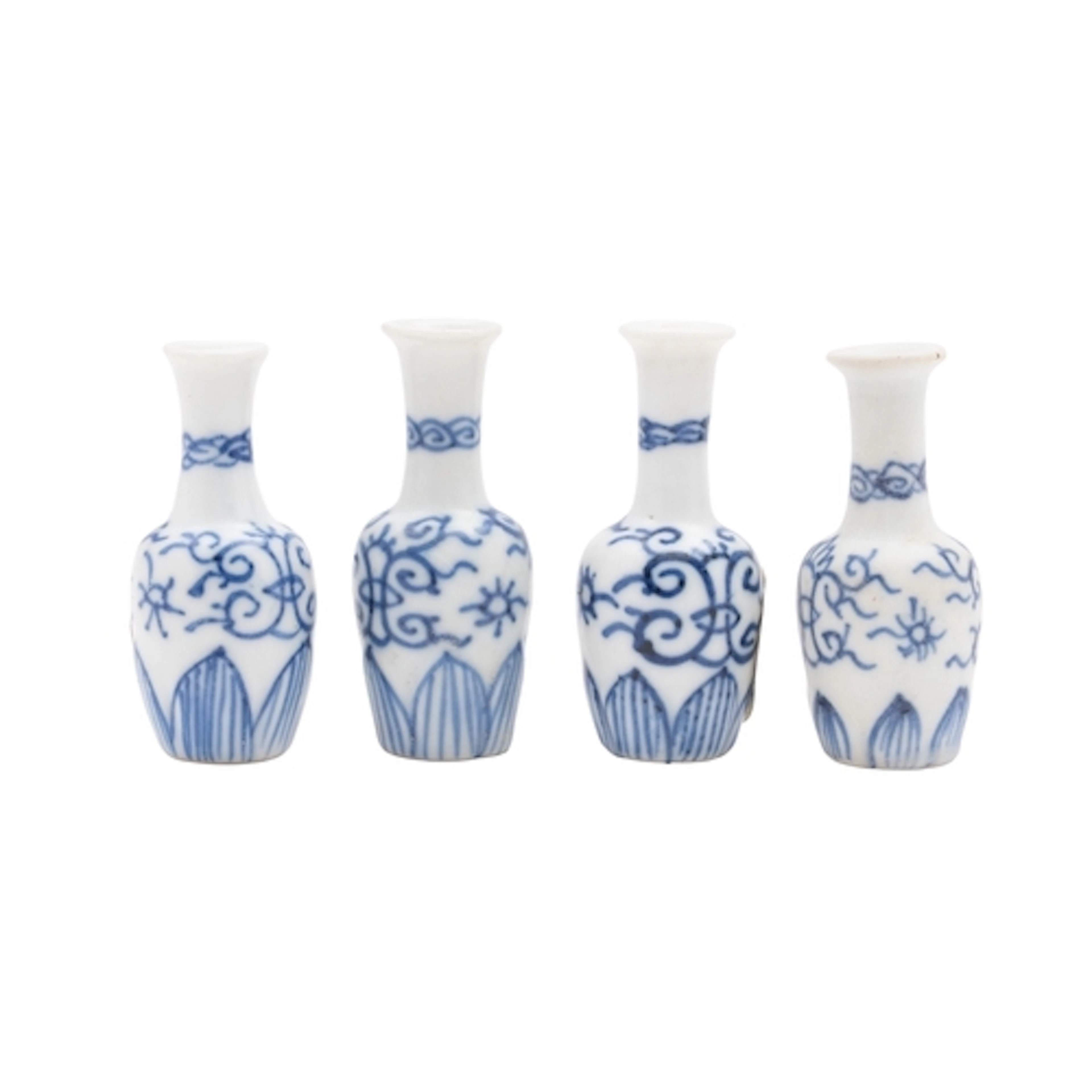 Vung Tau cargo four miniature porcelain 'Dolls House' vases ...