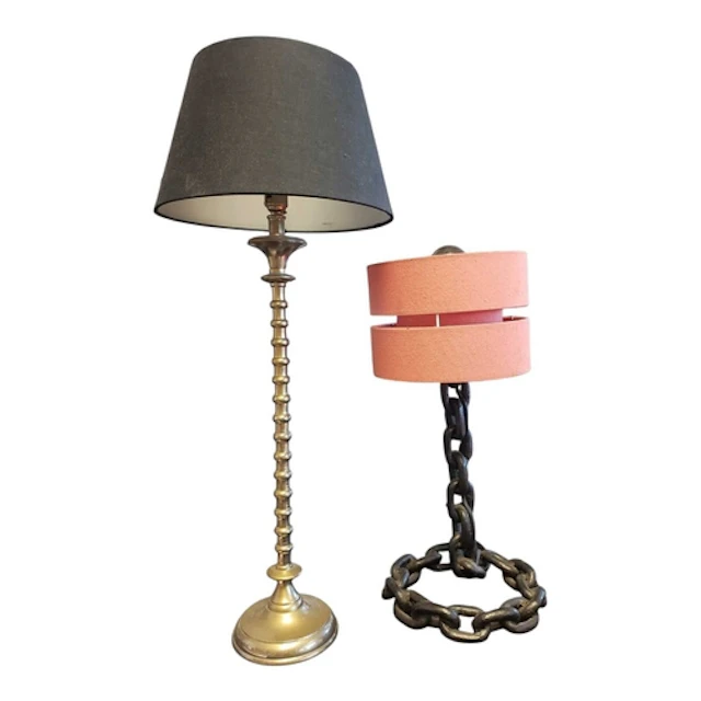 Two contemporary table lamps. To include a novelty lamp with...