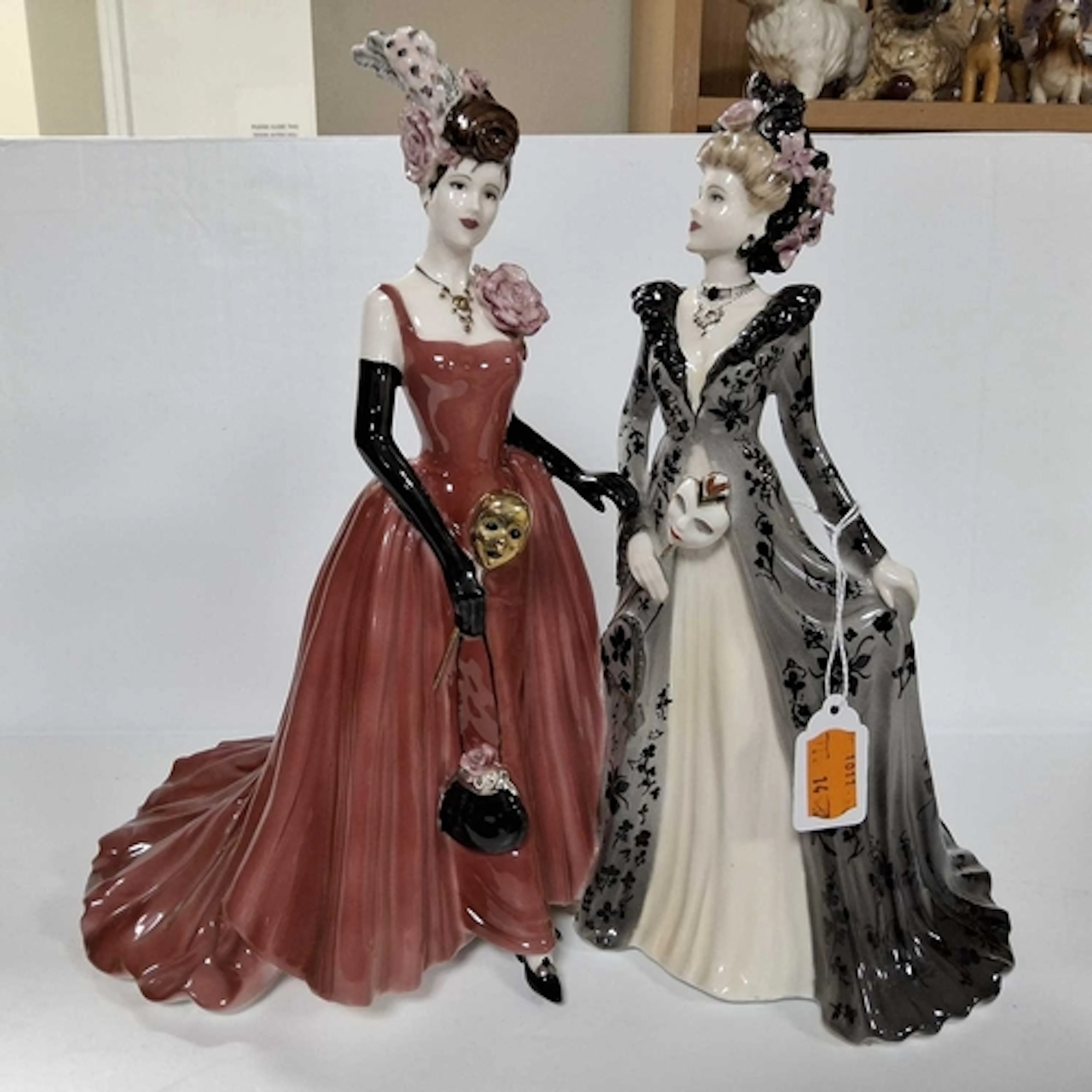 A LIMITED EDITION COALPORT 'VENETIAN MASKED BALL' FIGURE GRO...