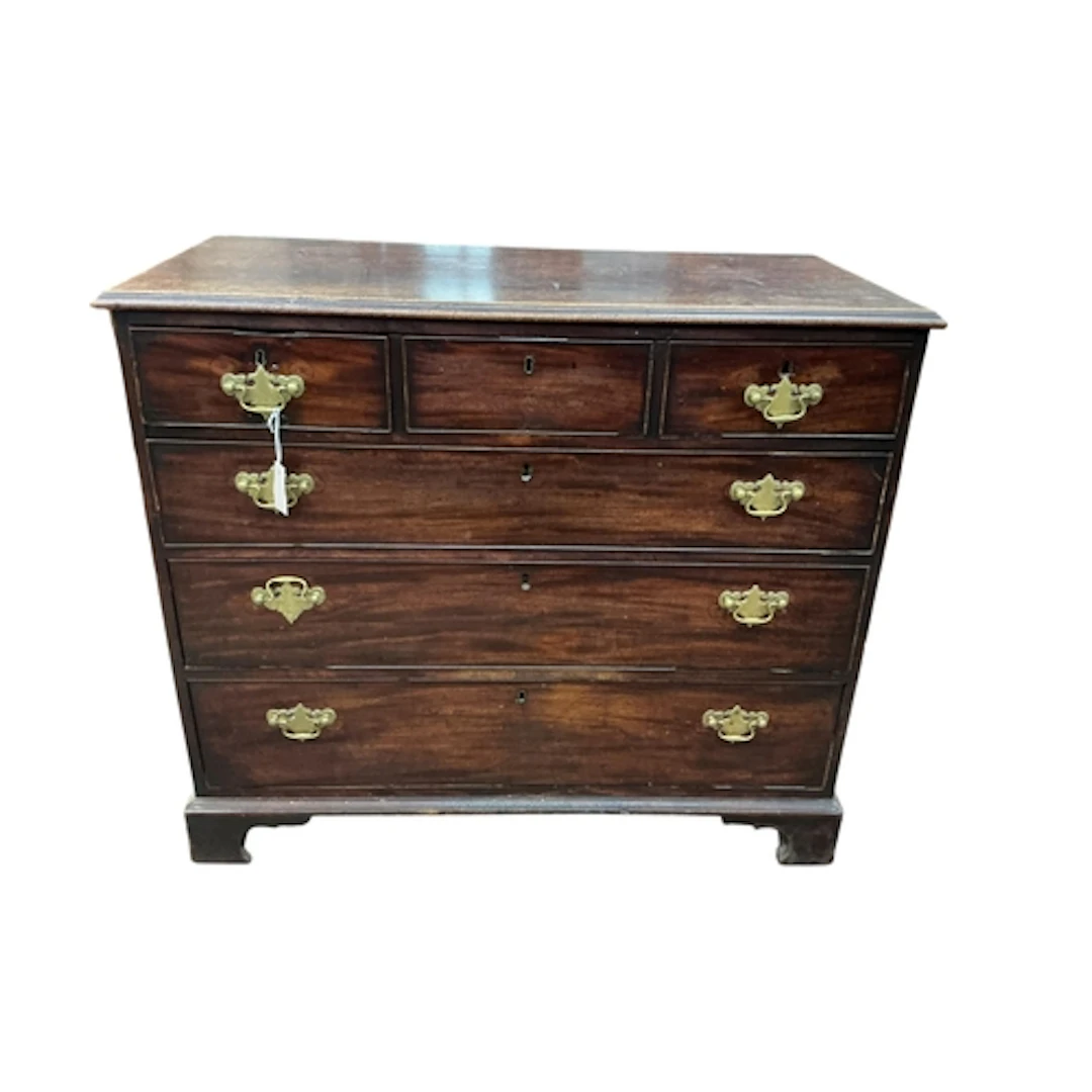 A George III mahogany chest, width 112cm, depth 54cm, height...