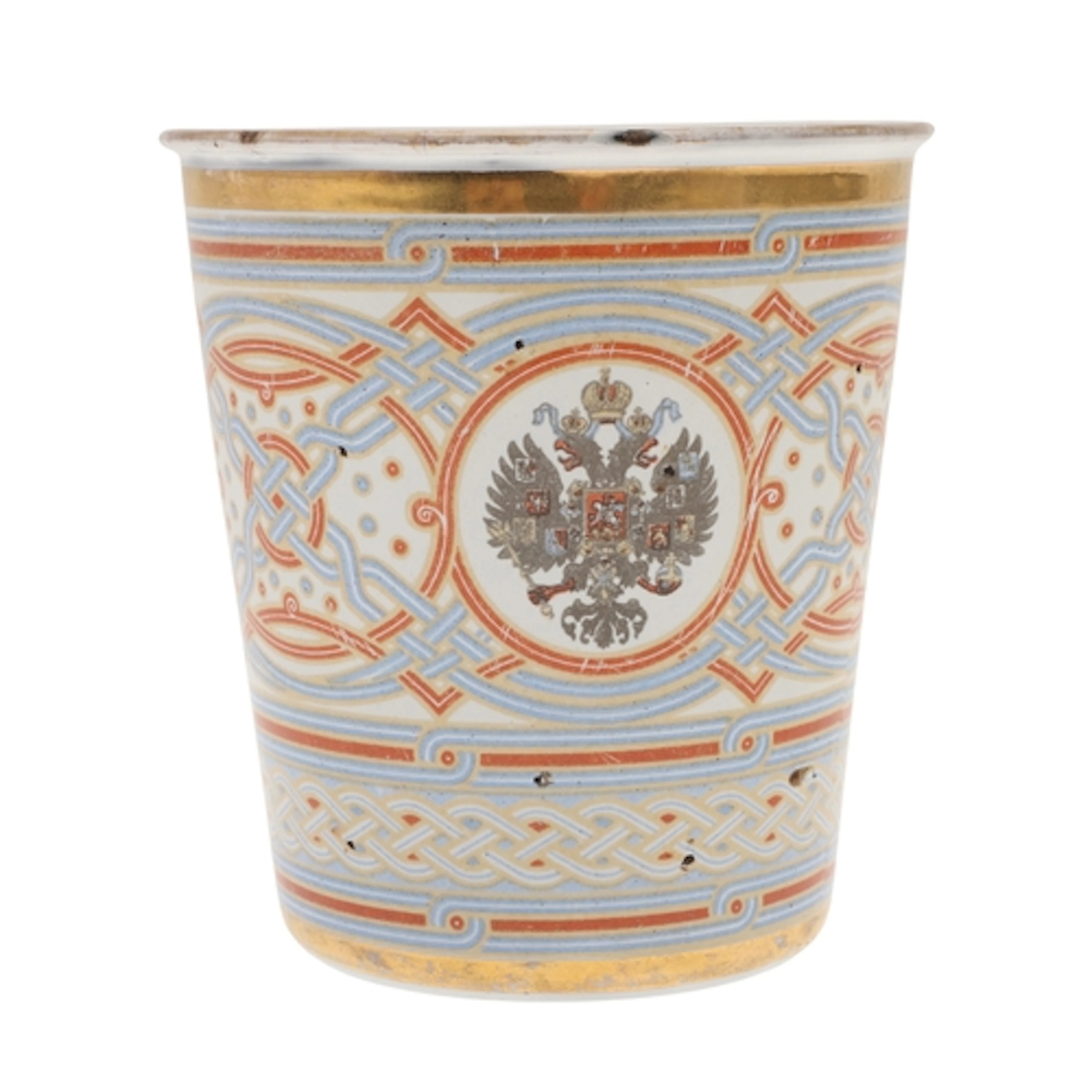 RUSSIAN ENAMEL COMMEMORATIVE BEAKER - TSAR NICHOLAS II. An e...
