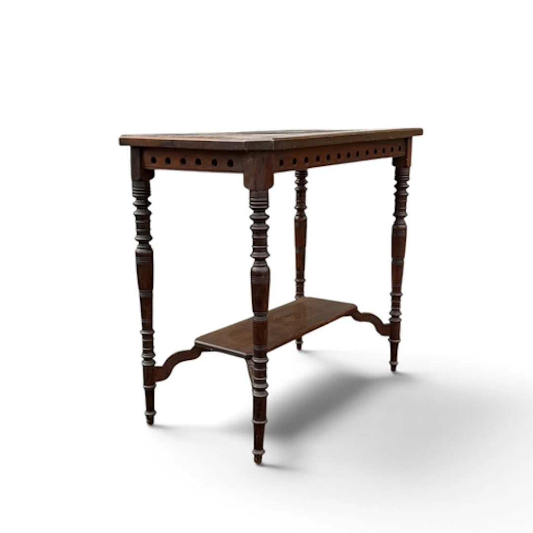 A LATE 19TH CENTURY MAHOGANY SIDE TABLE With shaped under-ti...