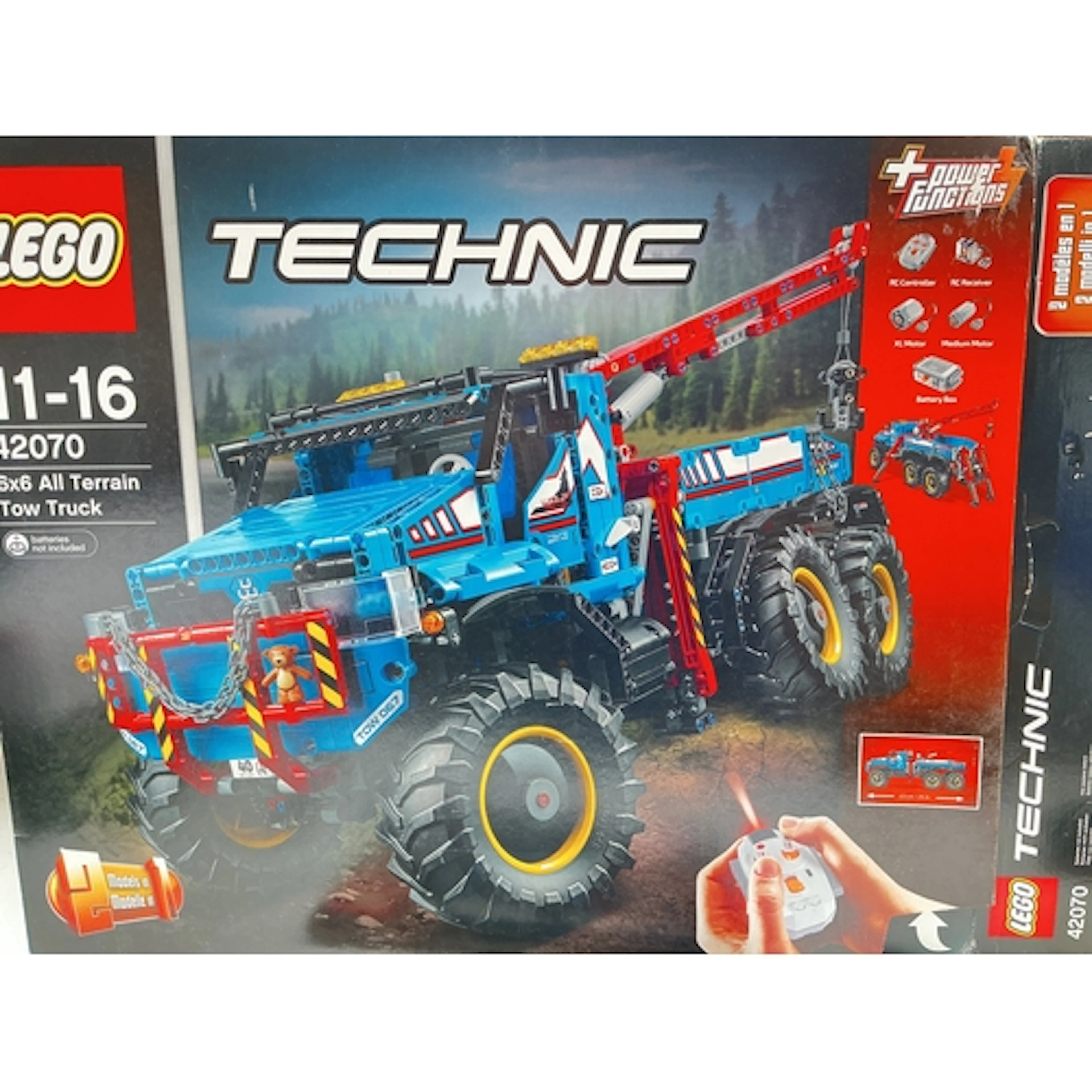 A Lego Technic 6x6 All Terrain Tow Truck in Display Case Wit...