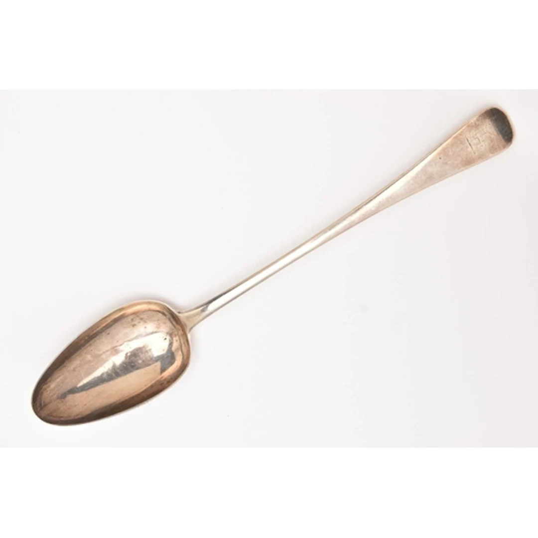 A GEORGE III SILVER BASTING SPOON, hallmarked 'Solomon Hough...