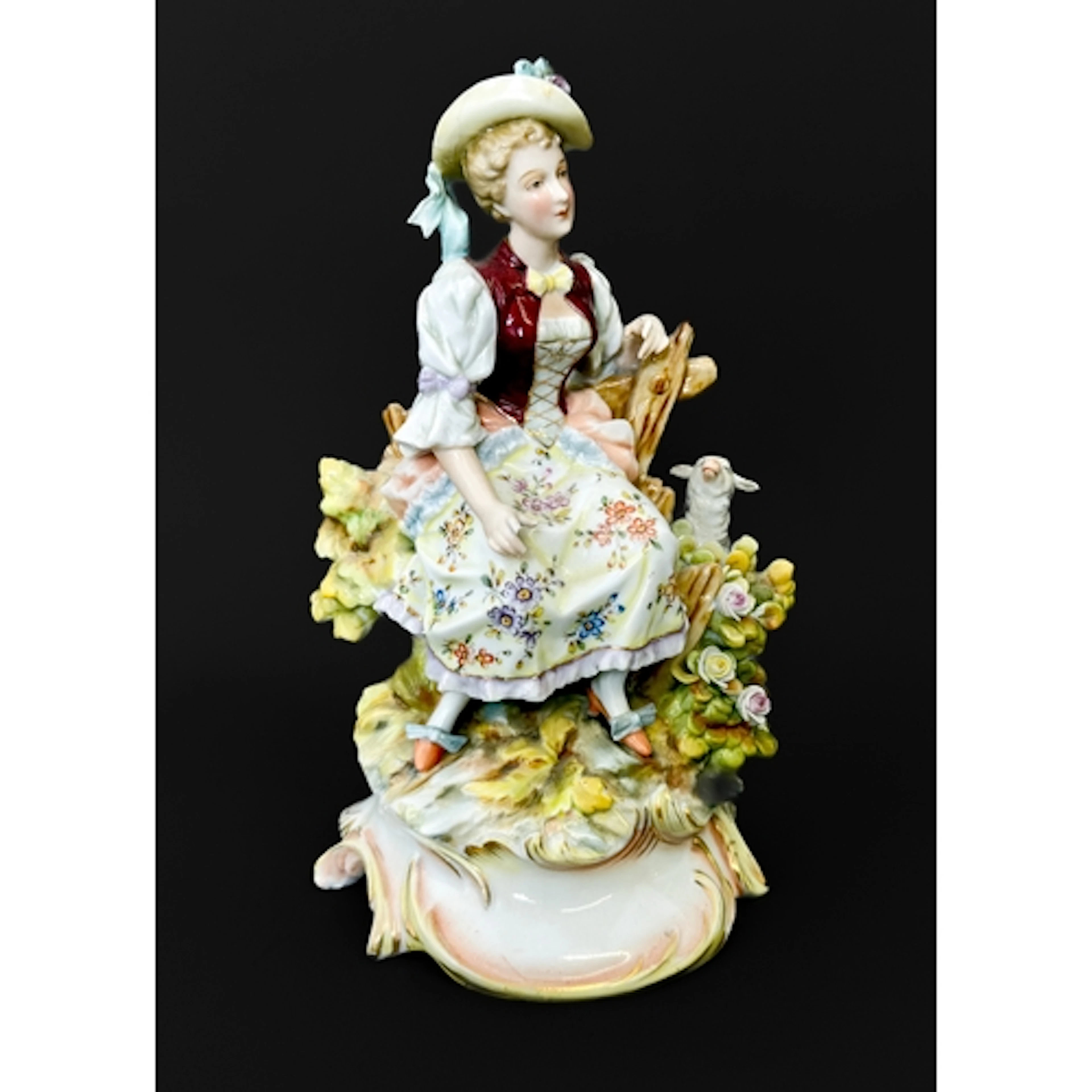 An Oldest Volkstedt German porcelain figurine - of a resting...