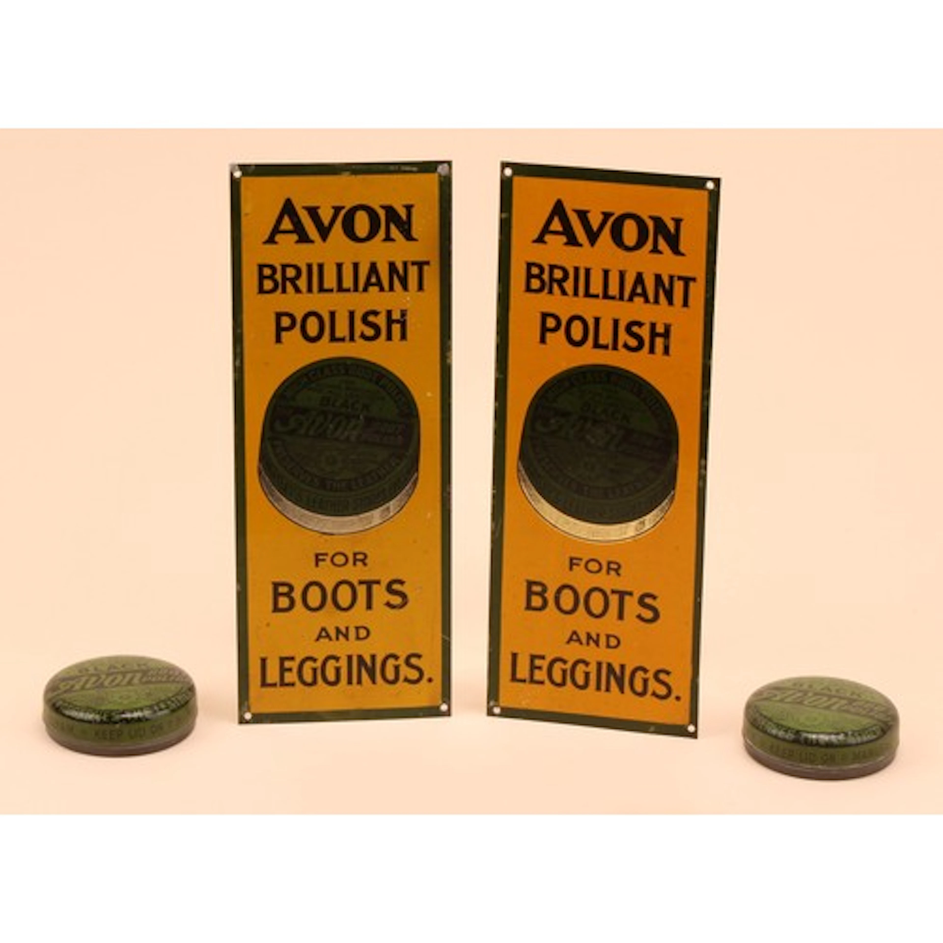 Advertising - a pair of rectangular pictorial tin finger pla...