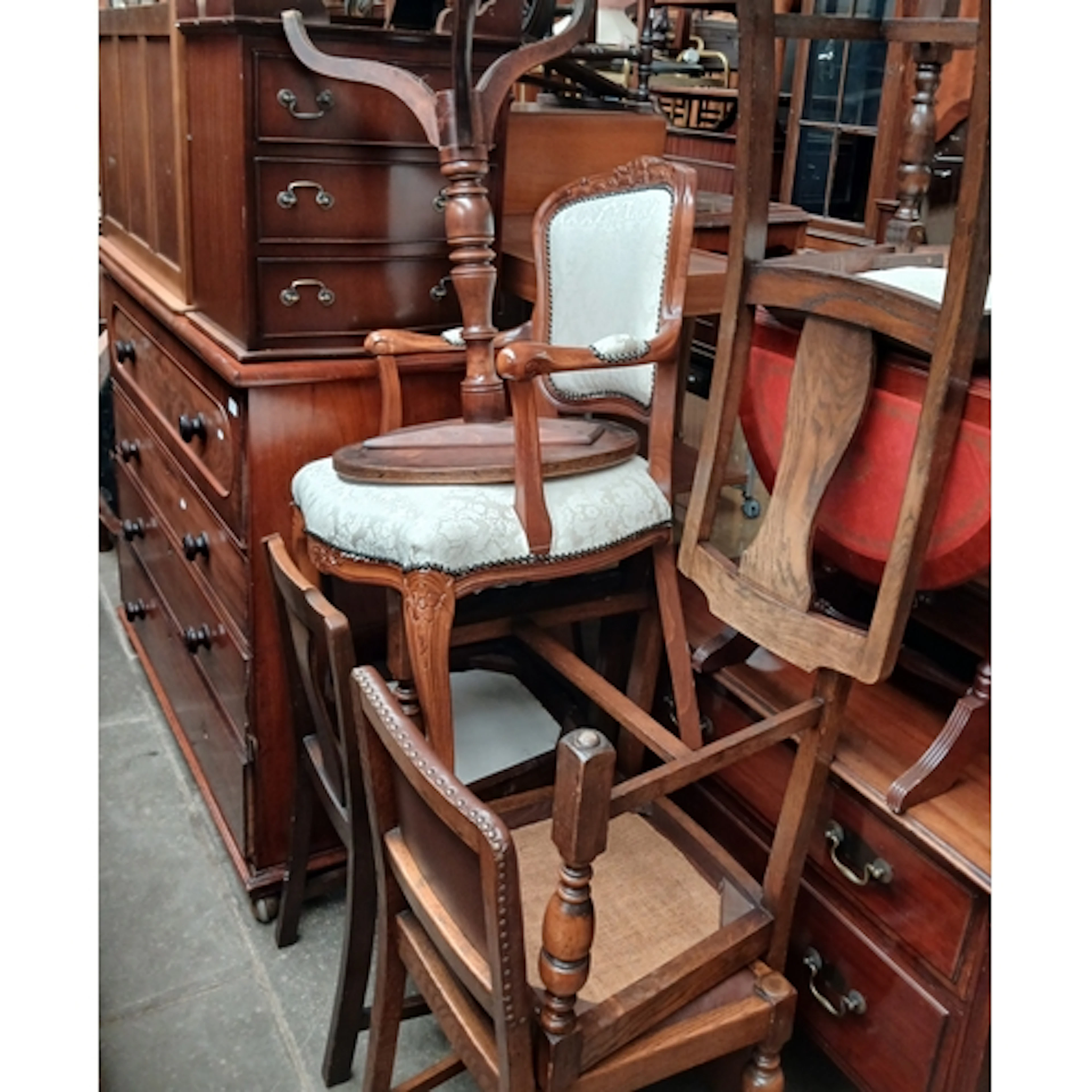 A mixed lot of furniture comprising a Victorian chest of dra...