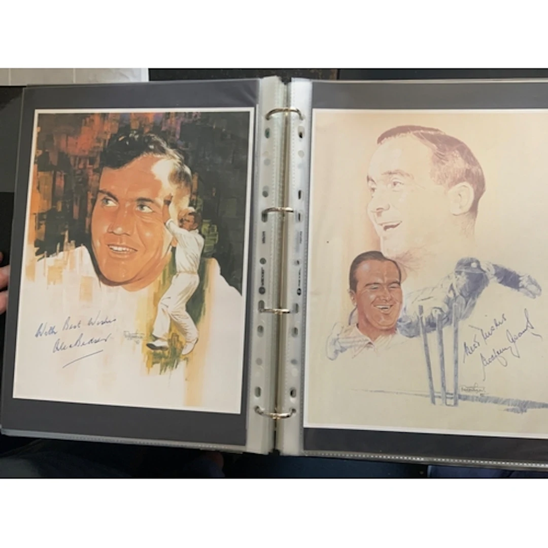 Signed Cricket Memorabilia: Many full page tour party offici...