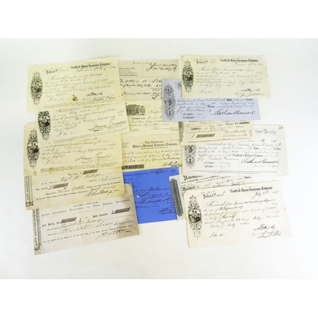 A collection of Victorian cheques and receipts, various date...