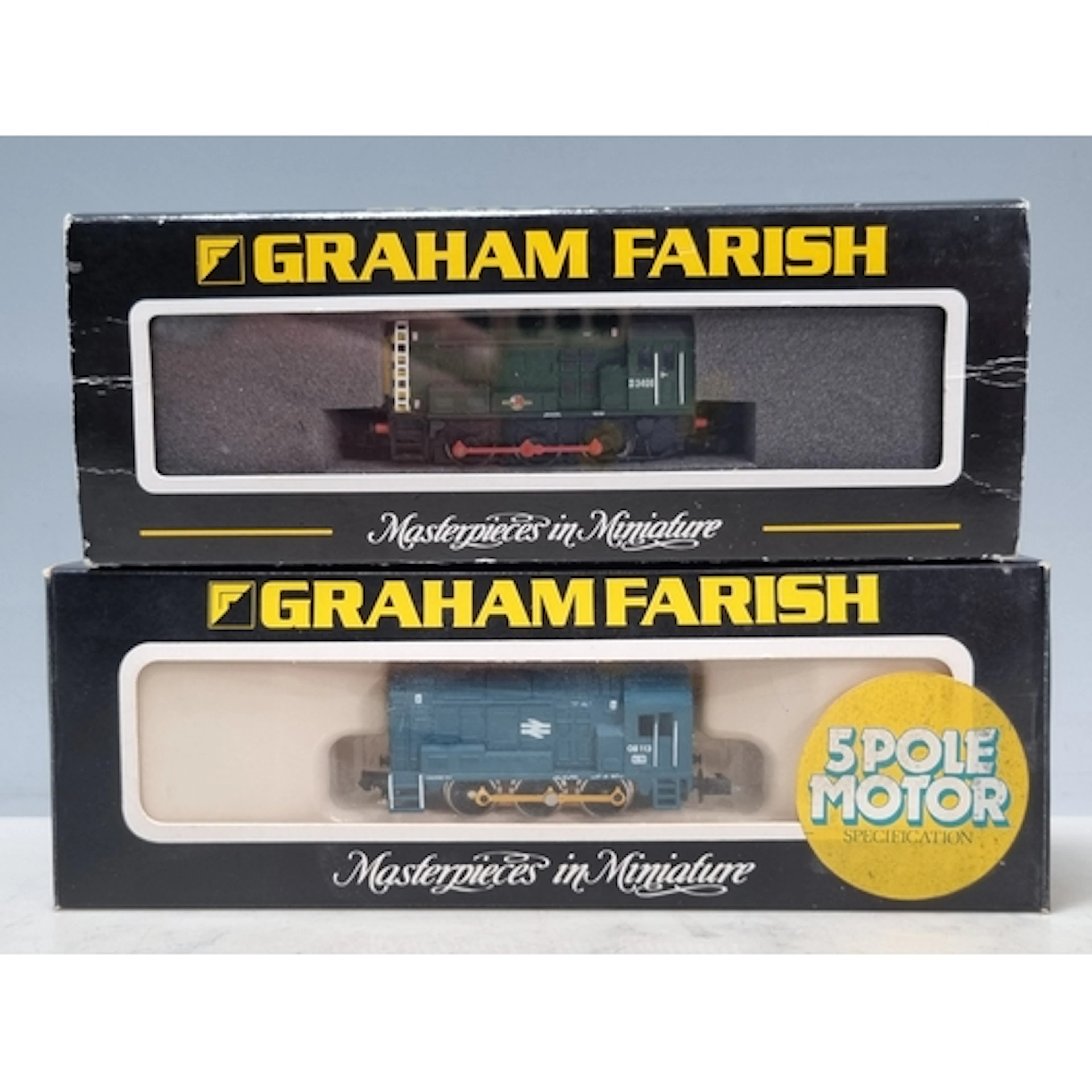 Two boxed Graham Farish N gauge Class 08 diesel Shunters com...
