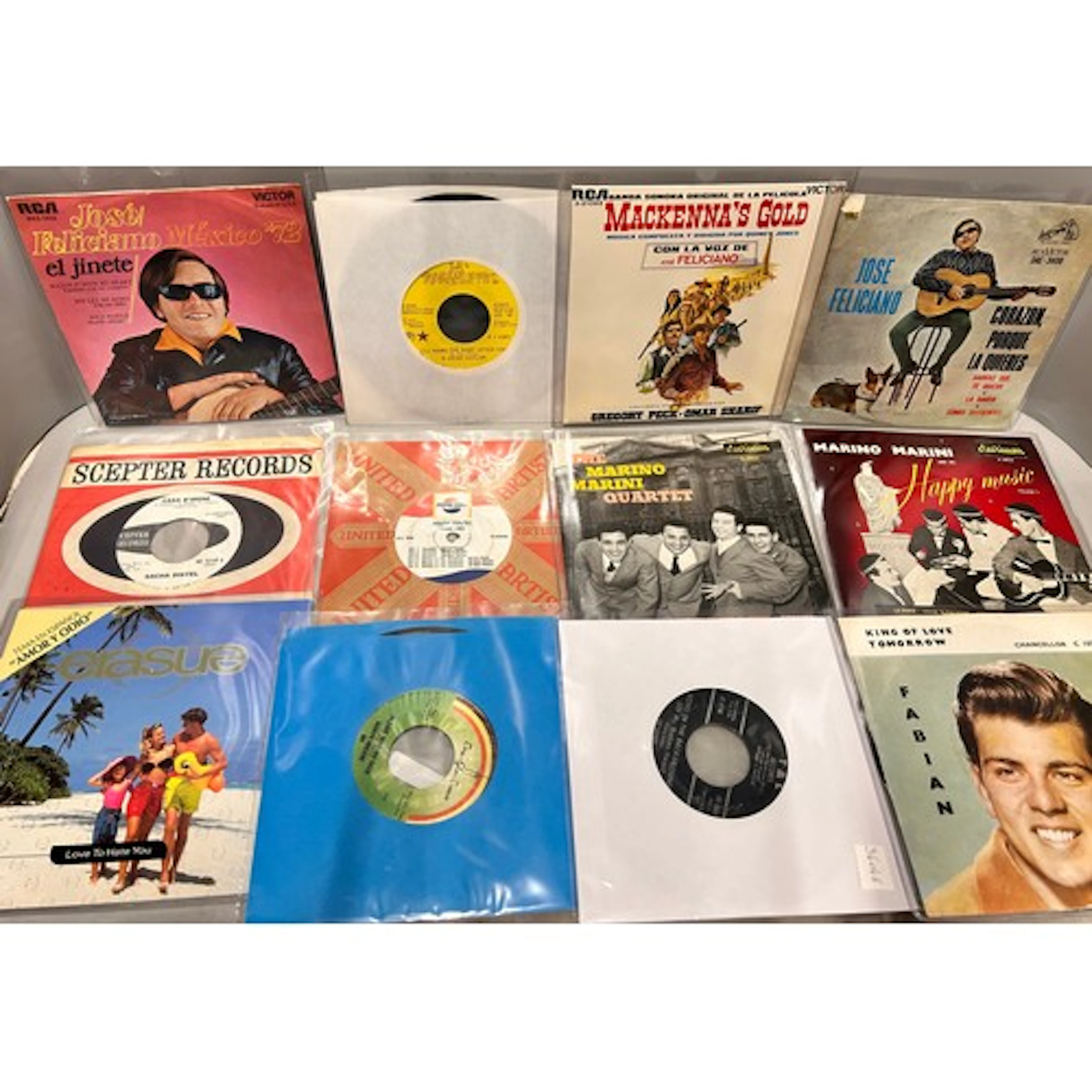 Collection of vinyl 45rpm singles to include Jose Feliciano,...