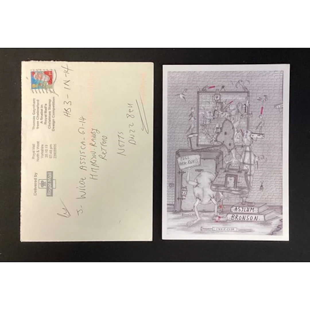 British Crime Interest - Charles Bronson greeting card sent ...