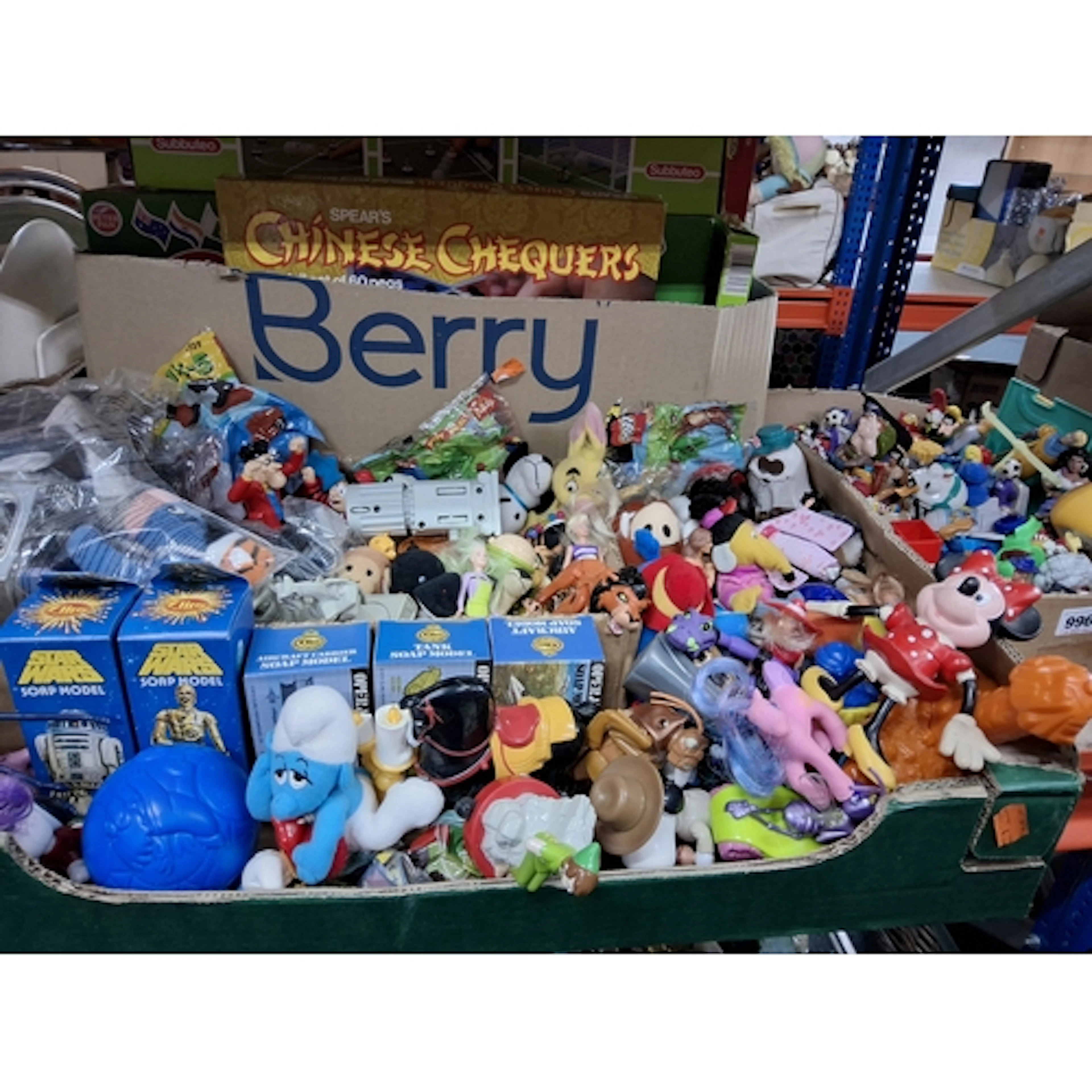 THREE BOXES OF TOYS, GAMES AND COLLECTABLE SOAP, to include ...