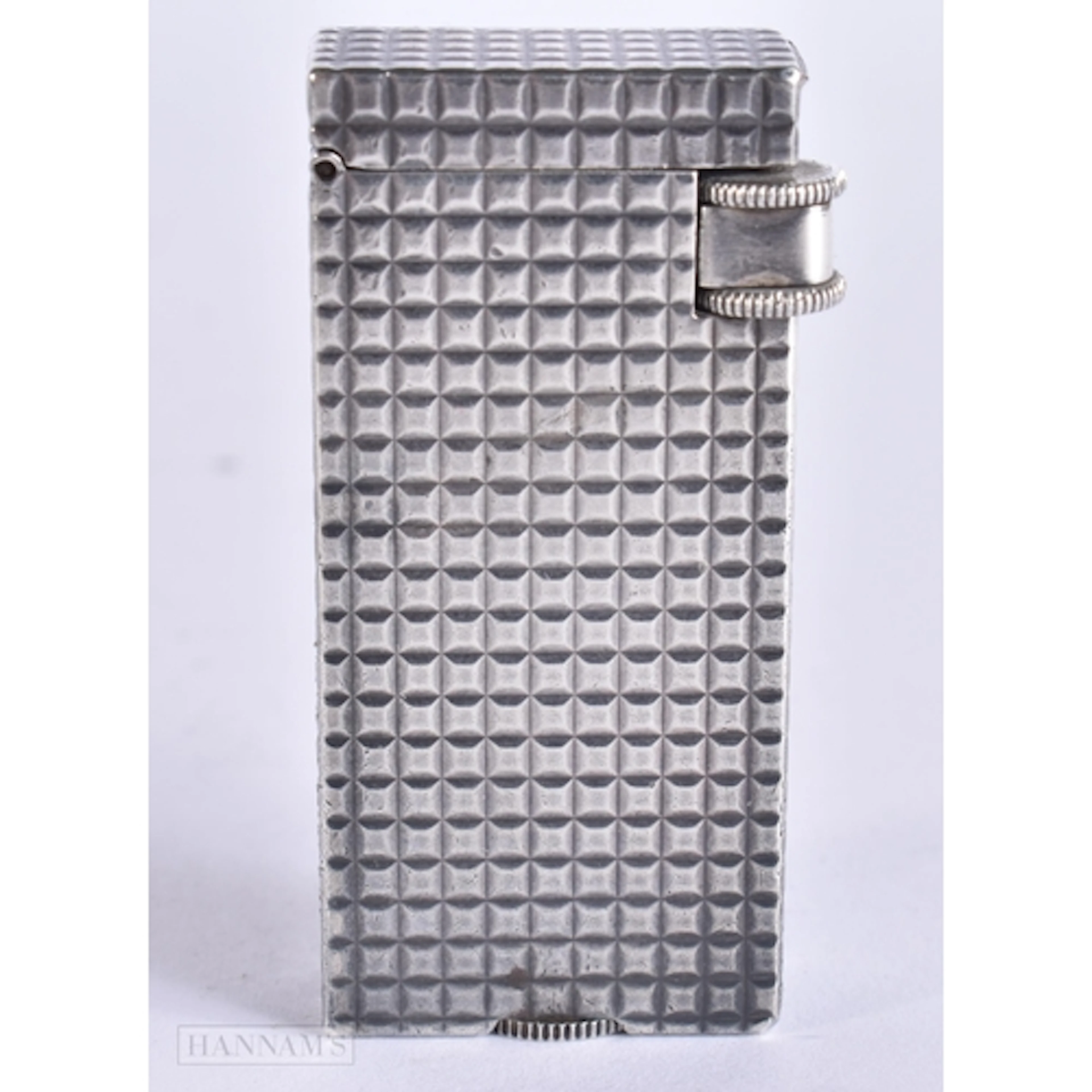 AN ART DECO FRENCH HERMES SILVER LIGHTER. 5.5 cm high.