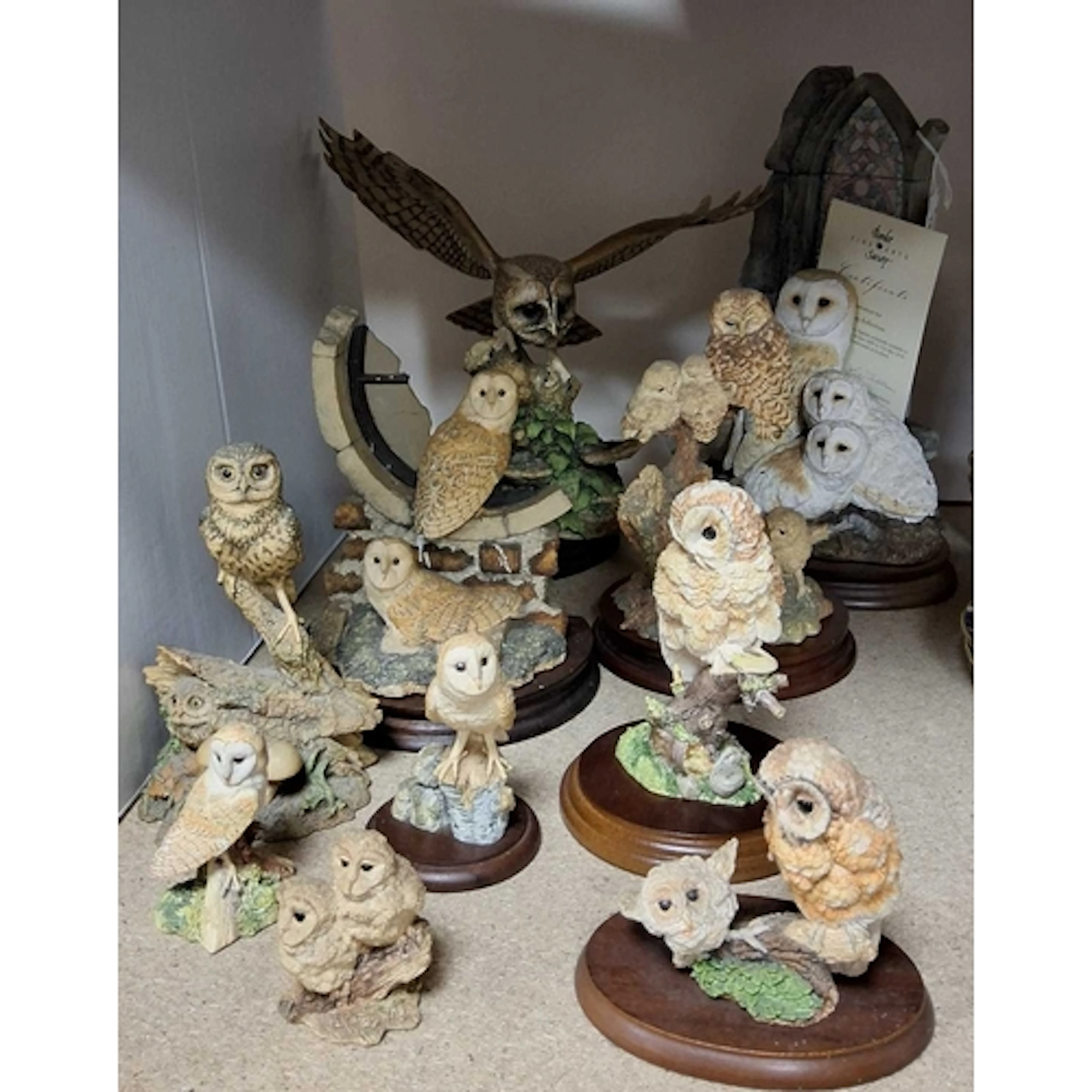 A GROUP OF TEN BORDER FINE ARTS OWL SCULPTURES, comprising '...