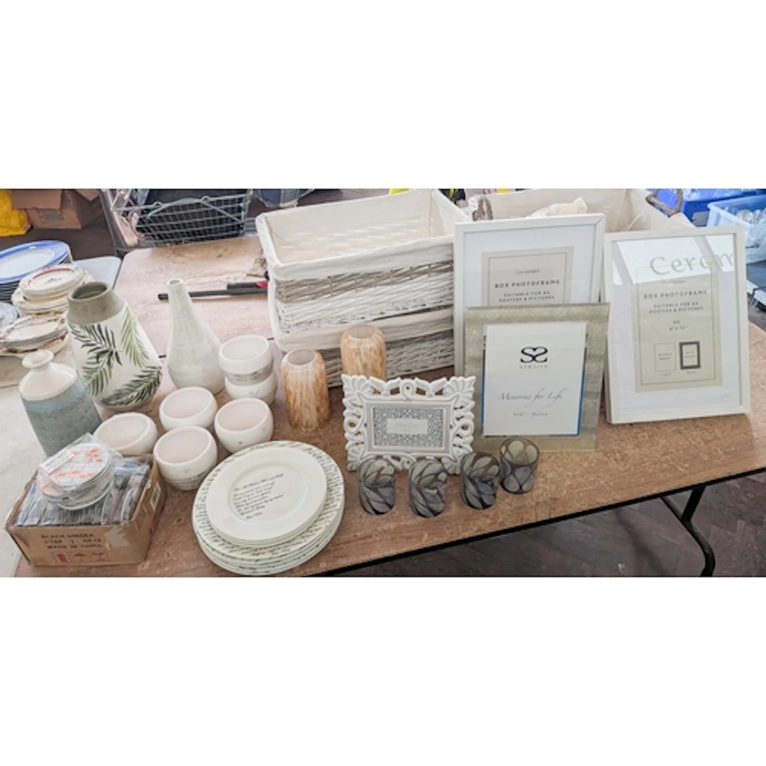 Modern homeware items to include pottery vases, picture fram...