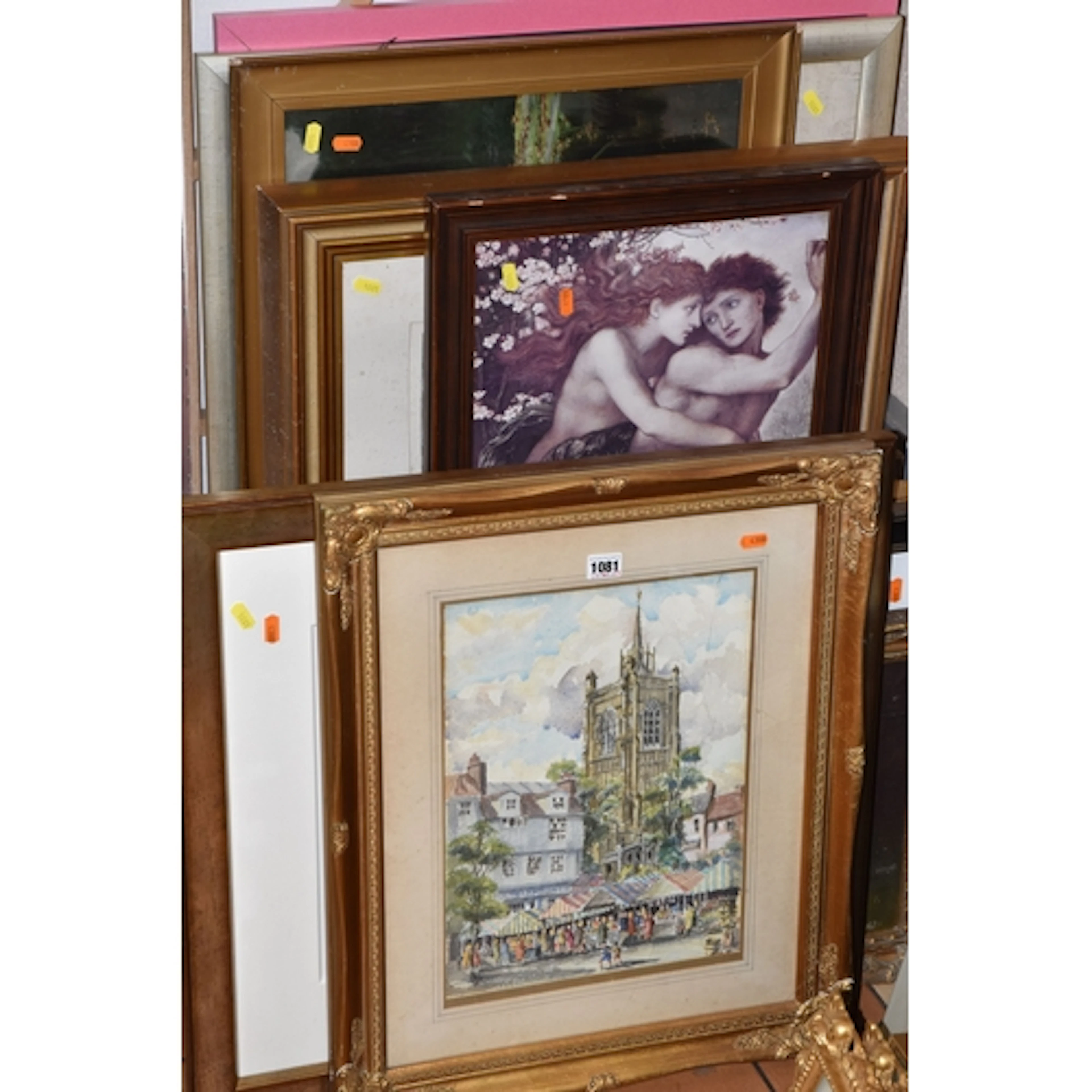 A QUANTITY OF PICTURES AND PRINTS ETC, to include an indisti...