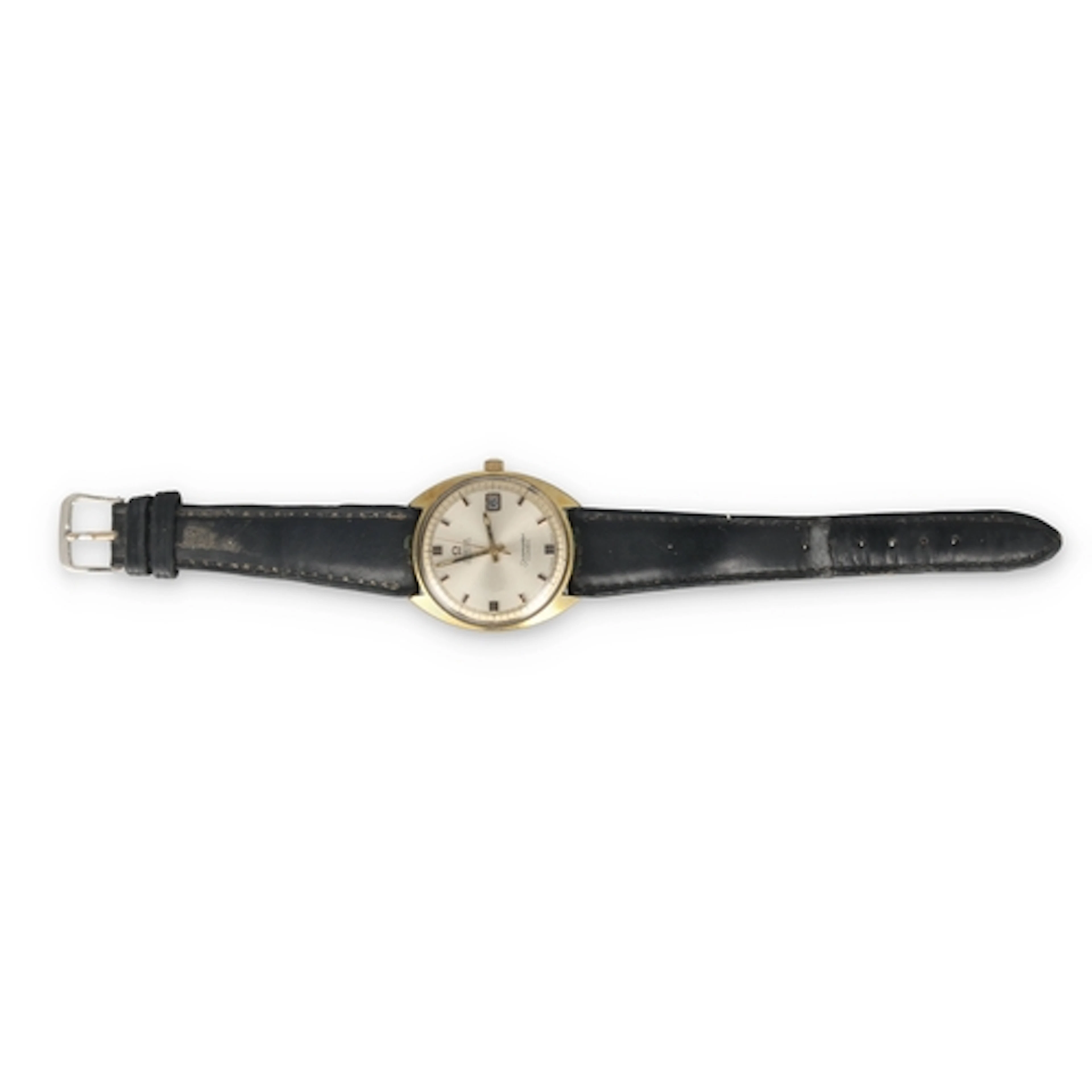 AN OMEGA GENTLEMAN'S SEAMASTER COSMIC With leather strap...